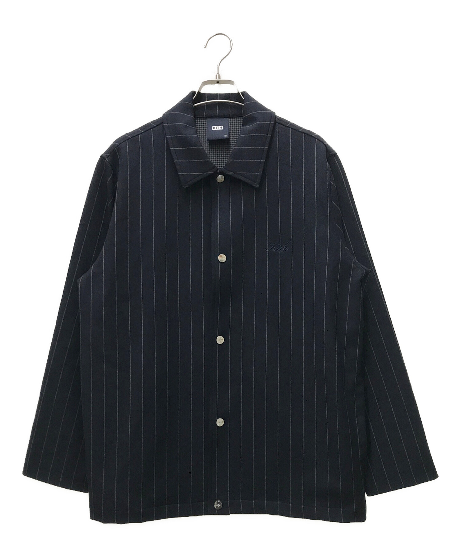 KITH キス ブルゾン M 紺 【古着】【中古】【送料無料】 中古・古着通販】KITH (キス) Pinstripe Doubleknit Coaches Jacket