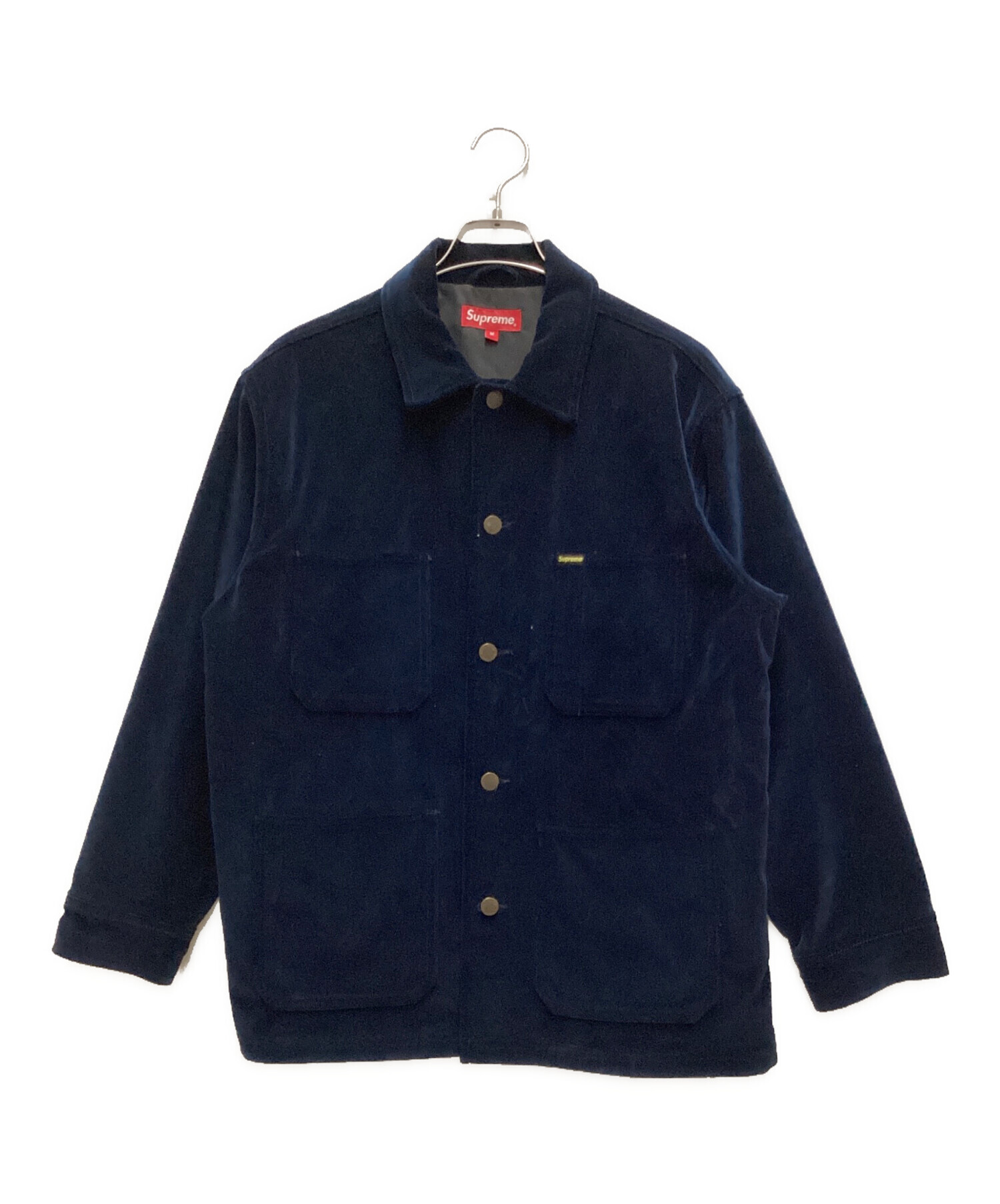 Supreme Velvet Chore Coat Navy 美品！ 中古・古着通販】SUPREME (シュプリーム) Velvet Chore Coat ネイビー
