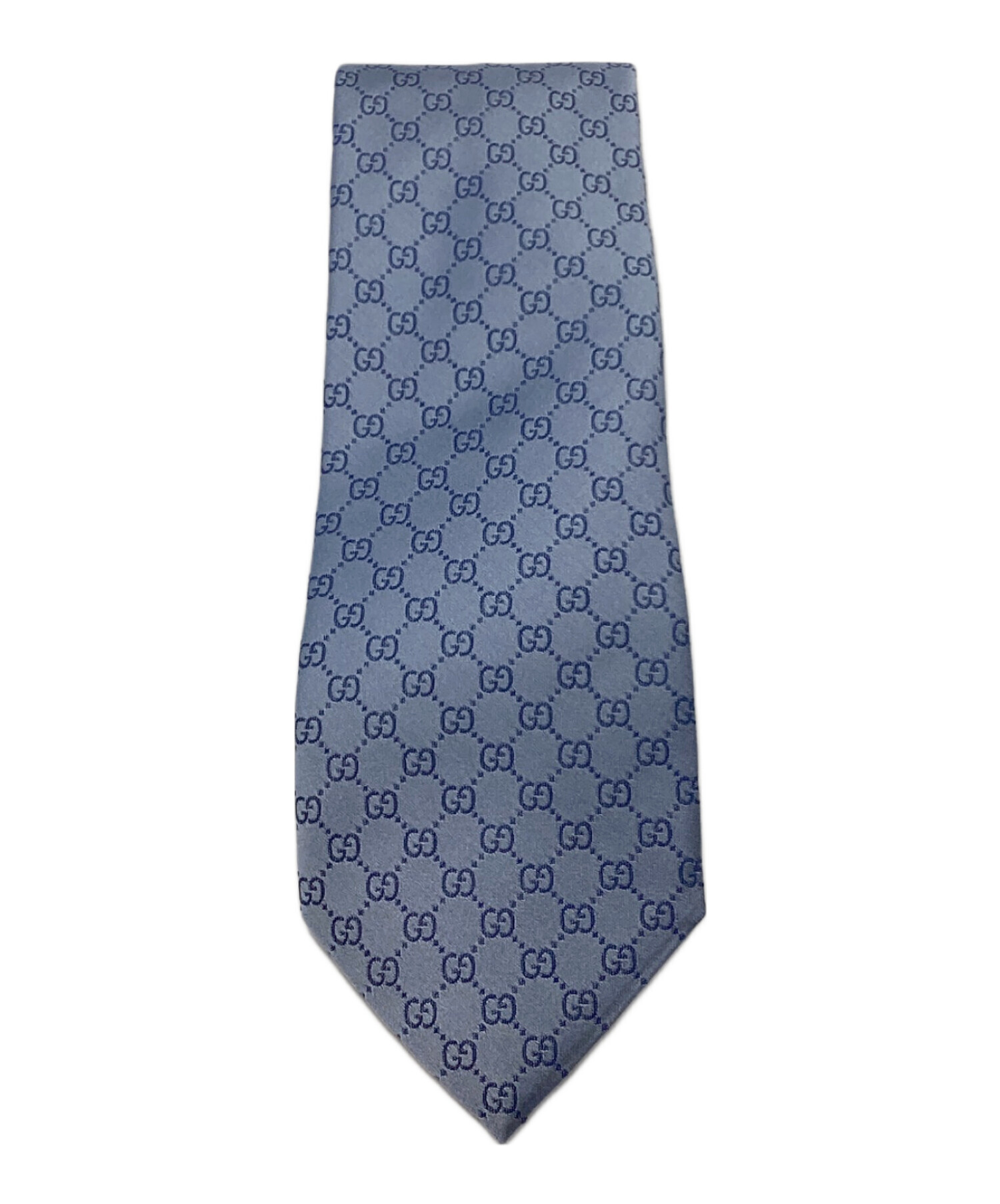 グッチ ネクタイ GG柄 総柄パターン ブルー 中古超美品！(02105) GUCCI