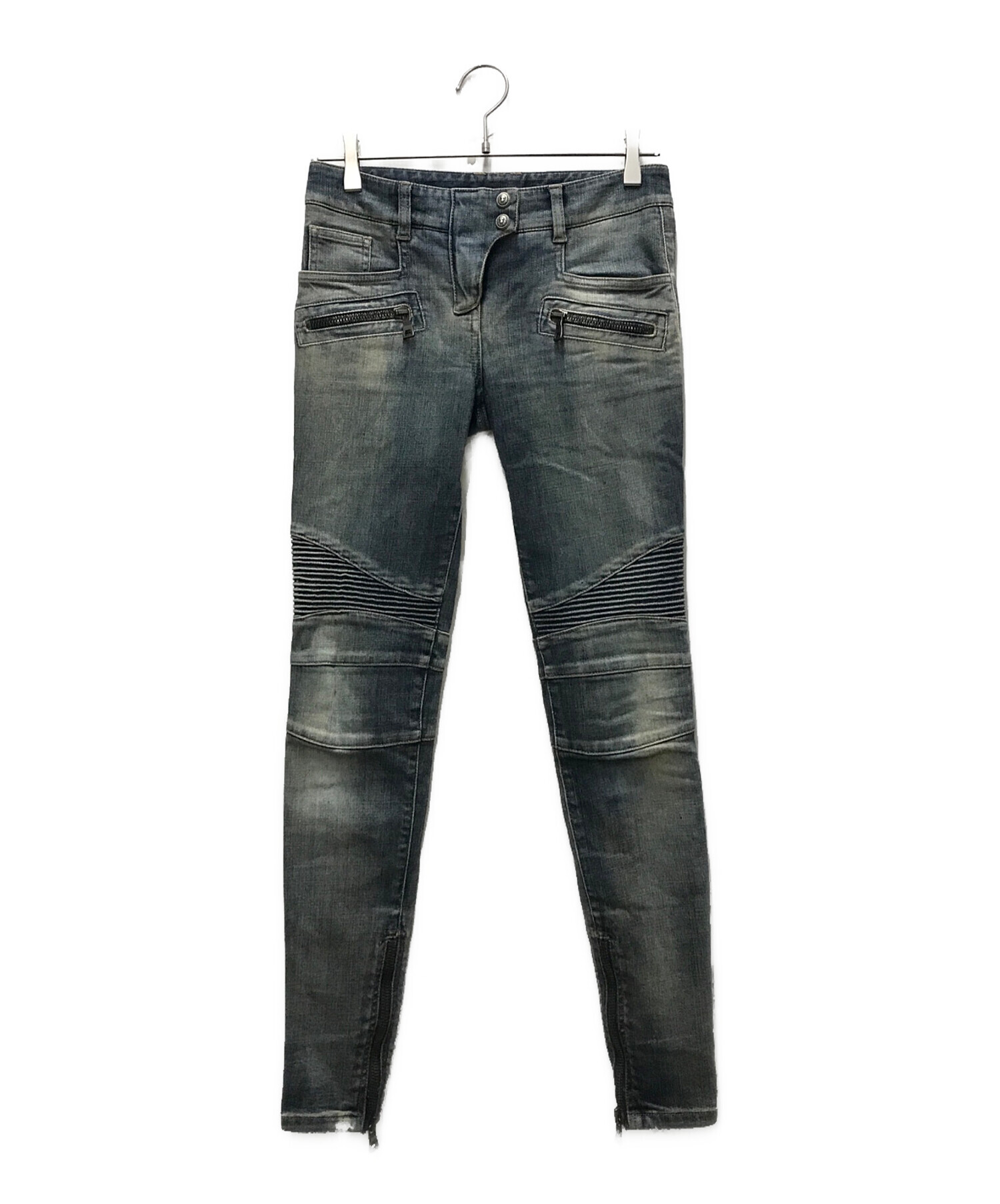 中古・古着通販】BALMAIN (バルマン) バイカ―デニムパンツ インディゴ