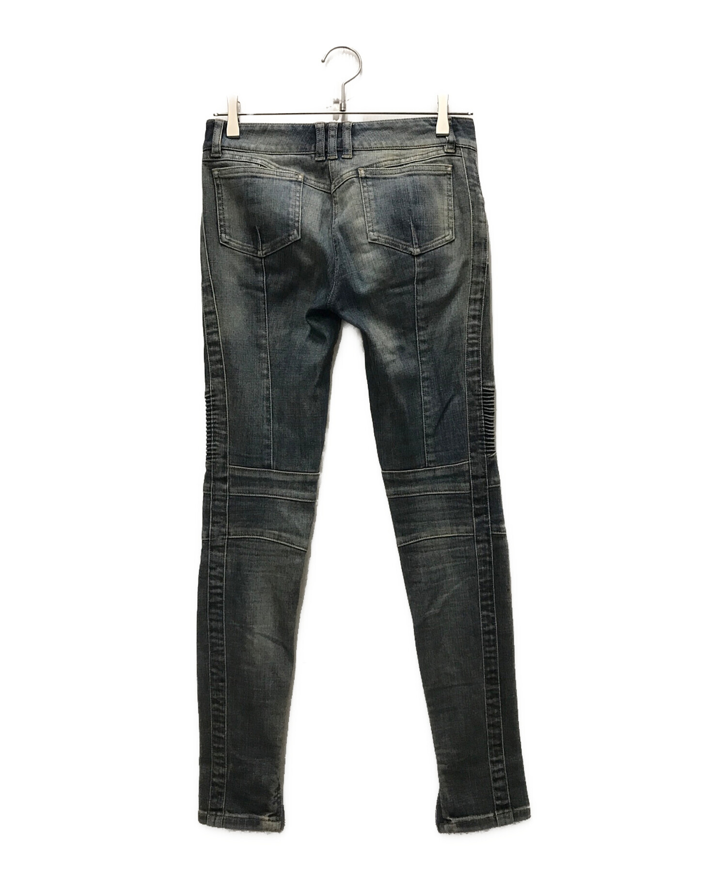 中古・古着通販】BALMAIN (バルマン) バイカ―デニムパンツ インディゴ