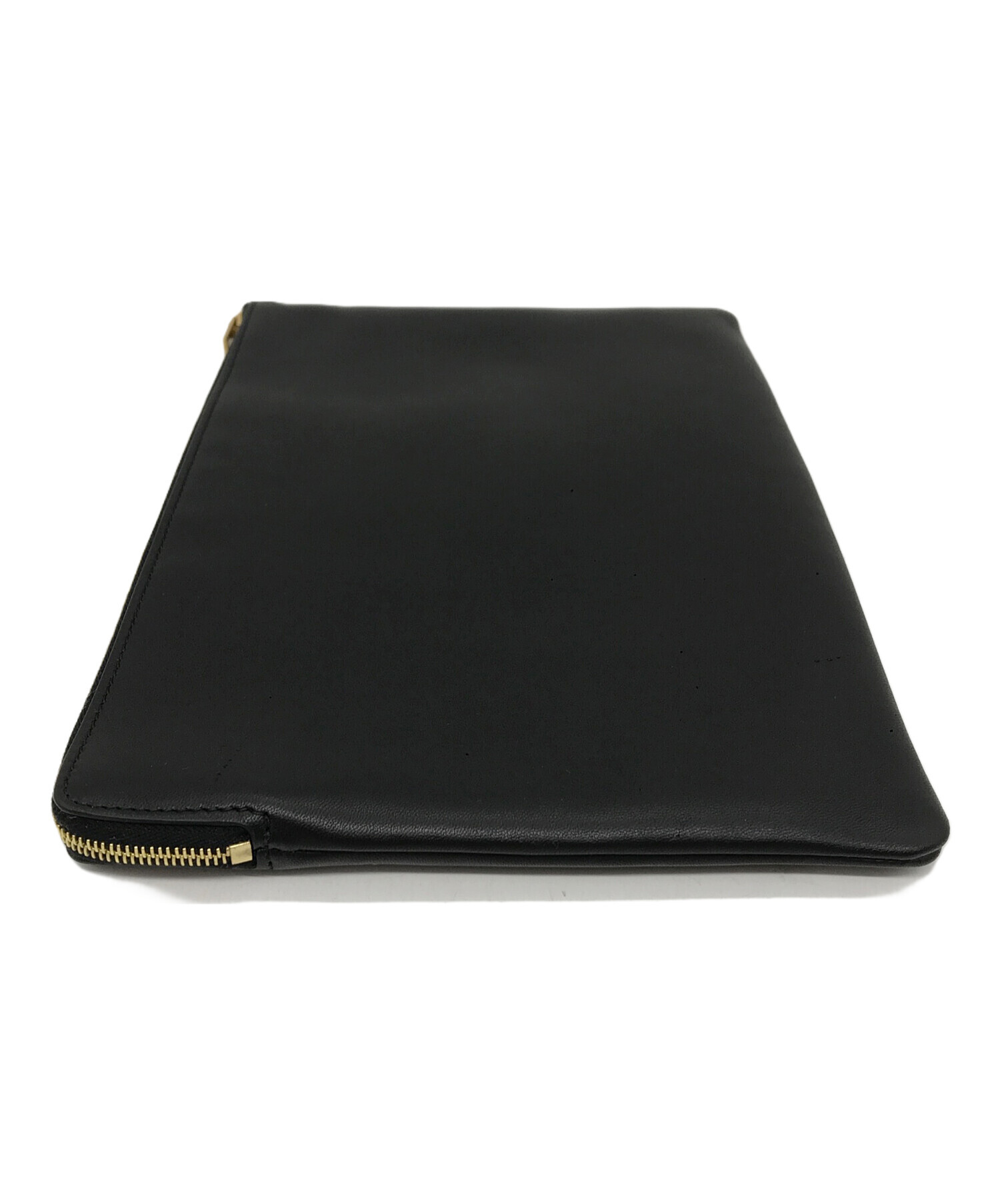 CELINE クラッチバッグ ブラック 中古・古着通販】CELINE (セリーヌ) ジップレザークラッチバッグ