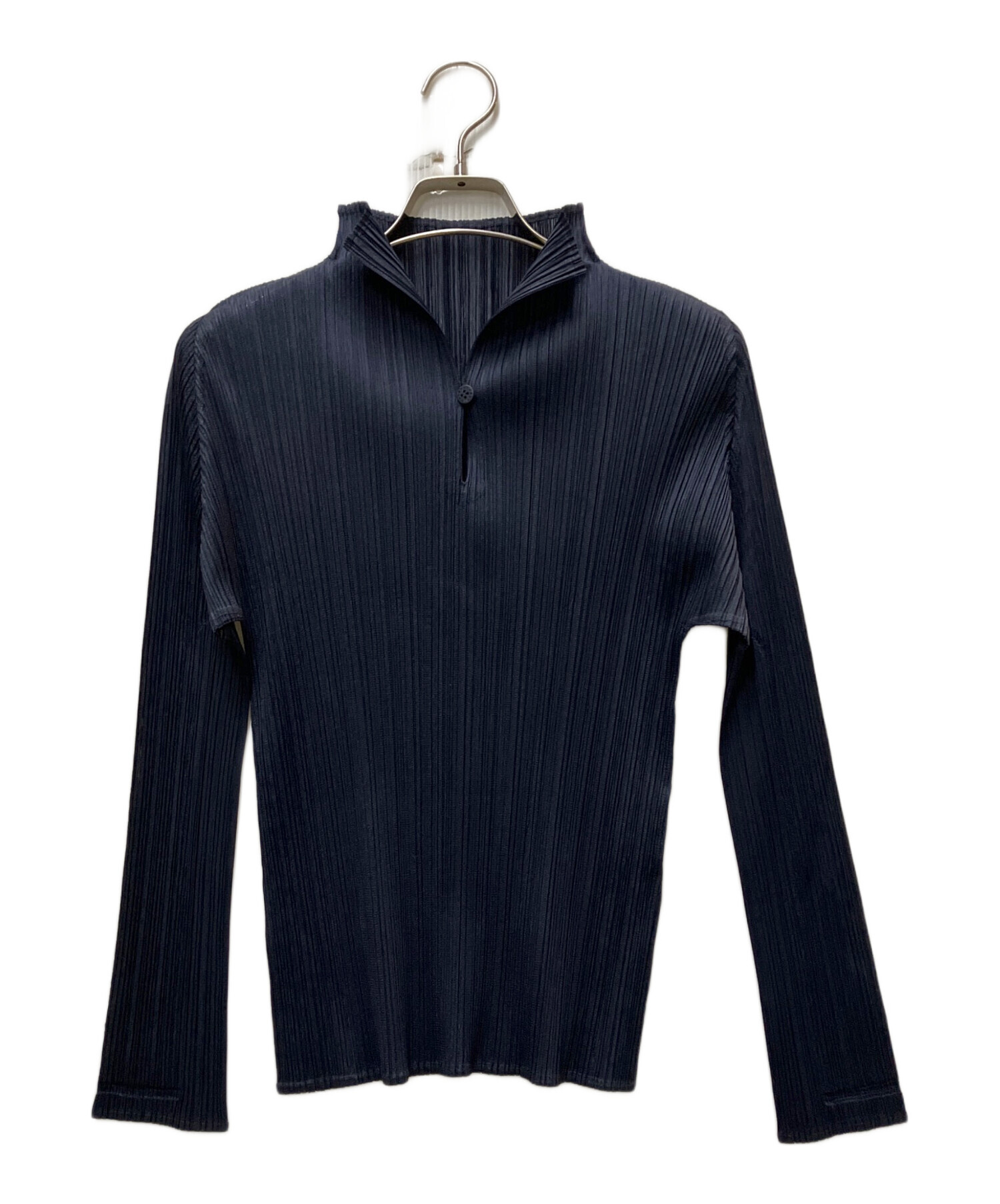 PLEATS PLEASE 長袖 プリーツトップス ネイビー 中古・古着通販】PLEATS PLEASE (プリーツプリーズ) プリーツ