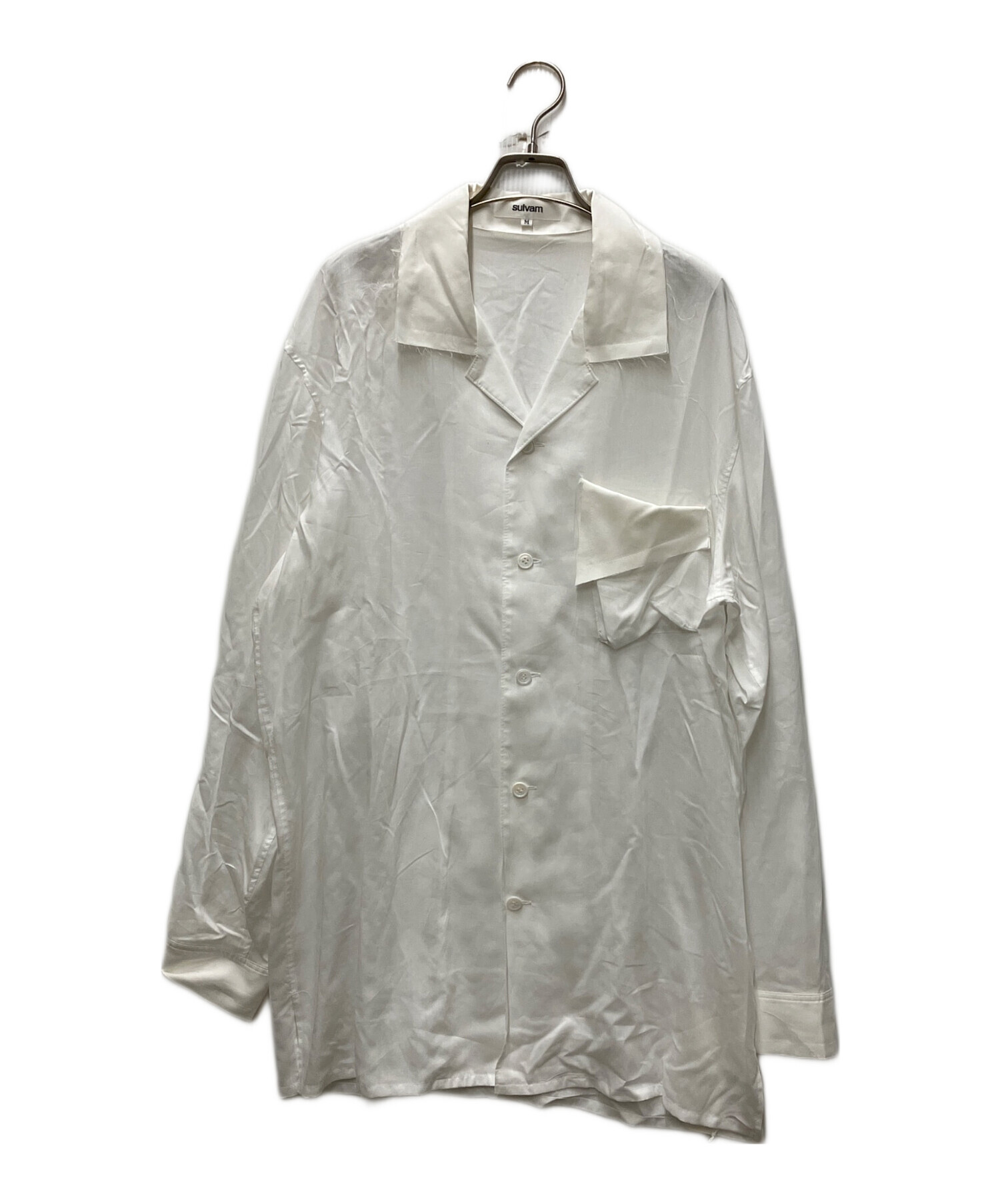 中古・古着通販】sulvam (サルバム) Opencollar rayon shirt ホワイト