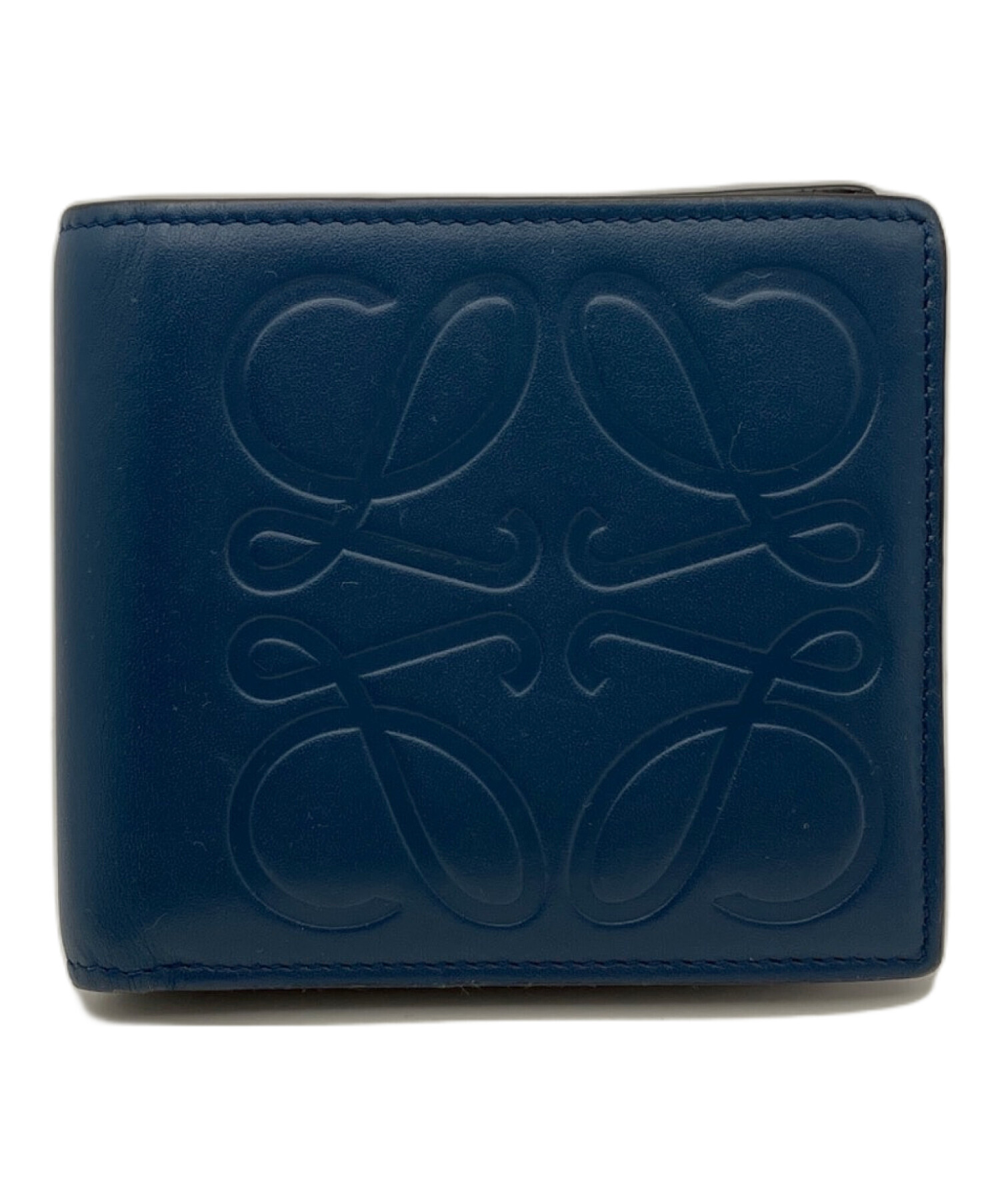 LOEWE 二つ折り財布 ネイビー 中古・古着通販】LOEWE (ロエベ) 2つ折り財布 ネイビー｜ブランド