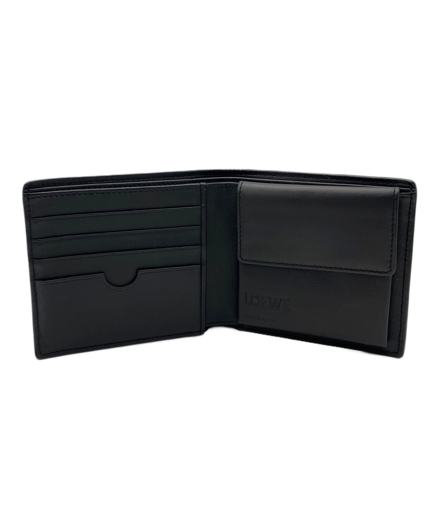 LOEWE 二つ折り財布 ネイビー 中古・古着通販】LOEWE (ロエベ) 2つ折り財布 ネイビー｜ブランド