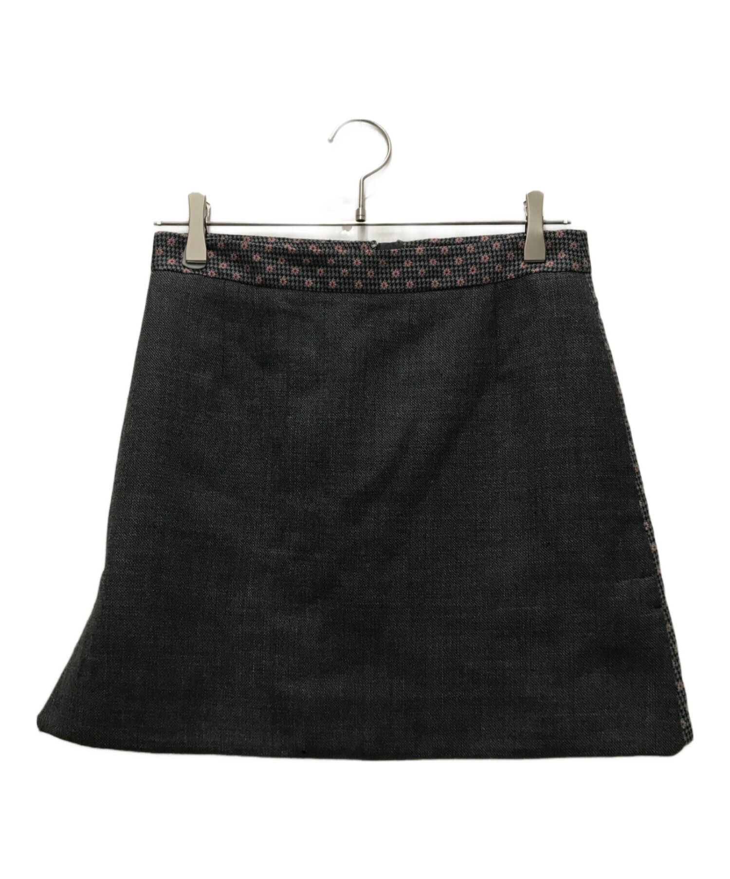 中古・古着通販】LOUIS VUITTON (ルイ ヴィトン) シルク混 千鳥柄ミニ