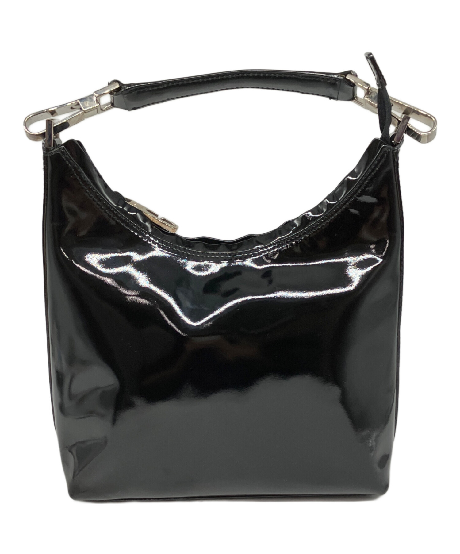 【美品】　GUCCI グッチ パテントレザー ワンショルダーバッグ ブラック 中古・古着通販】GUCCI (グッチ) パテントレザーワンショルダーバッグ