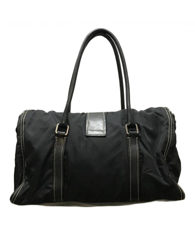 中古・古着通販】PRADA (プラダ) ナイロンレザーコンビハンドバッグ