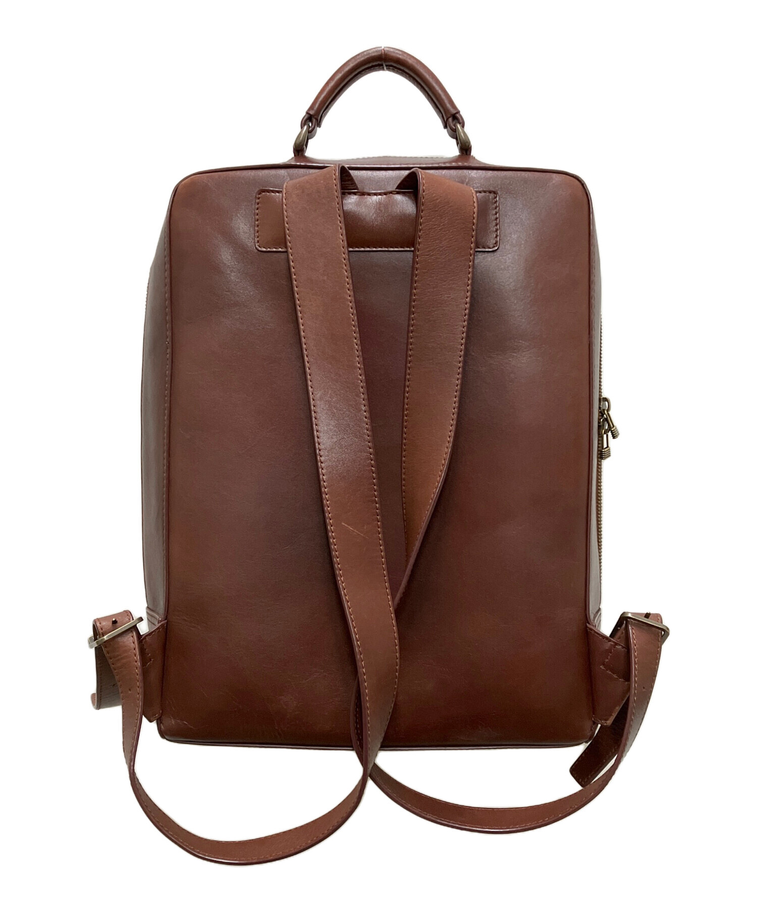 マザーハウス スクエア バックパック リュック ブラウン 中古・古着通販】MOTHERHOUSE (マザーハウス) アンティークスクエア