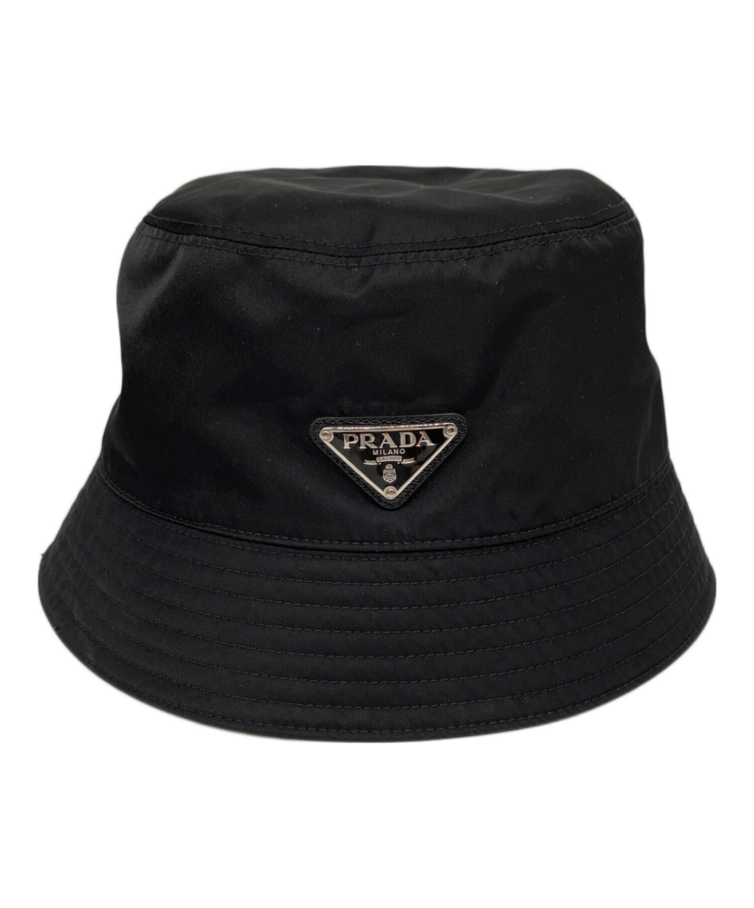 中古・古着通販】PRADA (プラダ) RE NYLONロゴプレートバケットハット