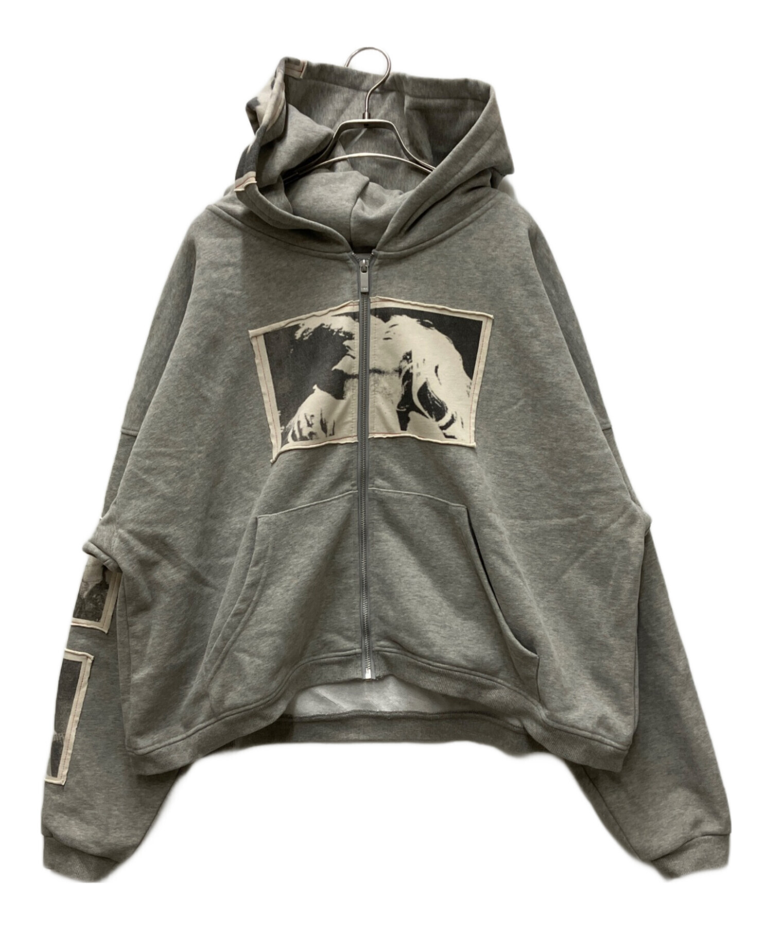 bastard パーカー Sサイズ 中古・古着通販】BASTARD (バスタード) PUNK PRINT APPLIQUE HOODIE