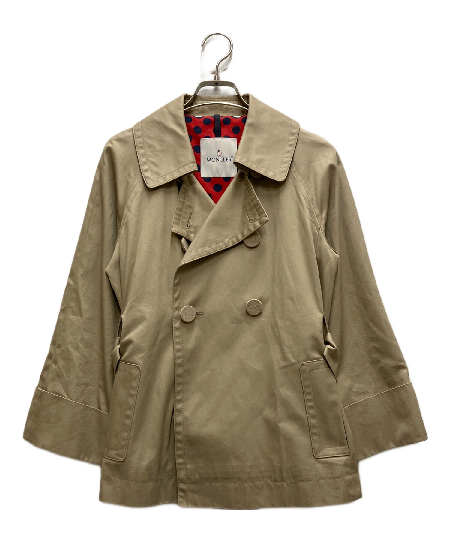 MONCLER ベージュ トレンチコート 中古・古着通販】MONCLER (モンクレール) 水玉ショートトレンチコート