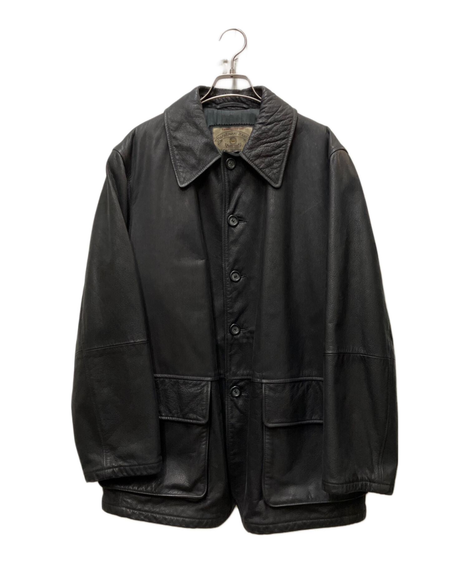 ARMANI JEANS 90s レザーカーコート car coat 中古・古着通販】ARMANI JEANS (アルマーニジーンズ) 90s レザーカー