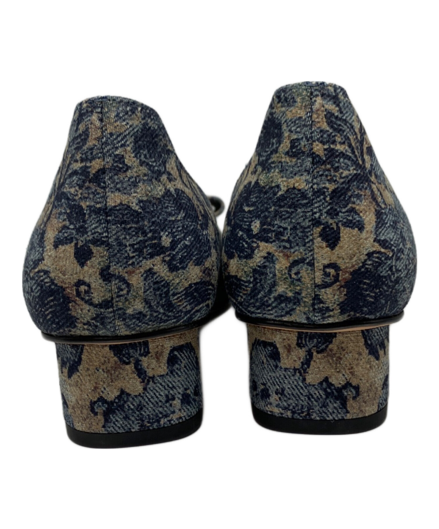 Christian Dior ネイビー ハイヒールパンプス 中古・古着通販】Christian Dior (クリスチャン ディオール) 花柄
