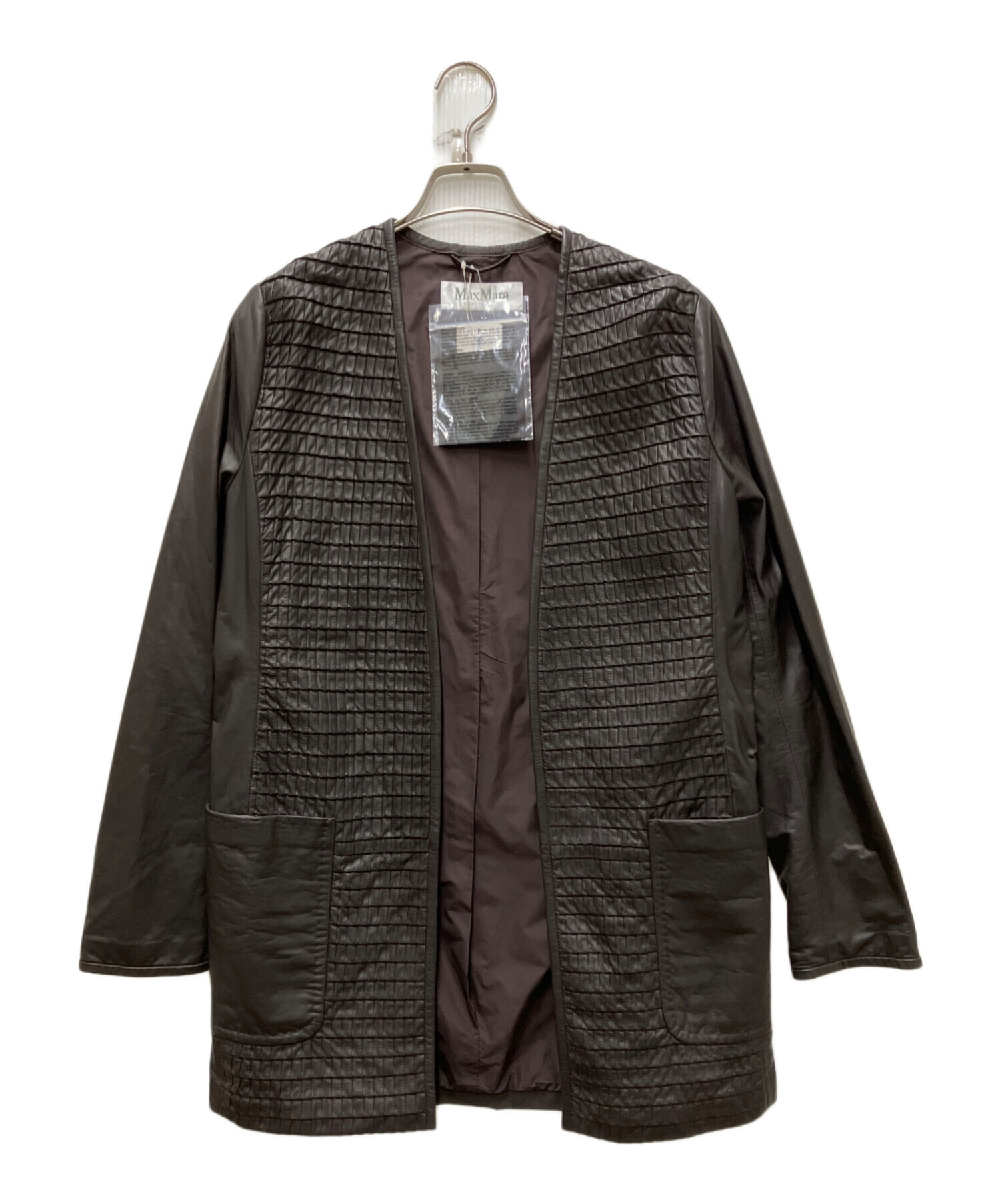中古・古着通販】MaxMara (マックスマーラ) ピンタックデザインレザー