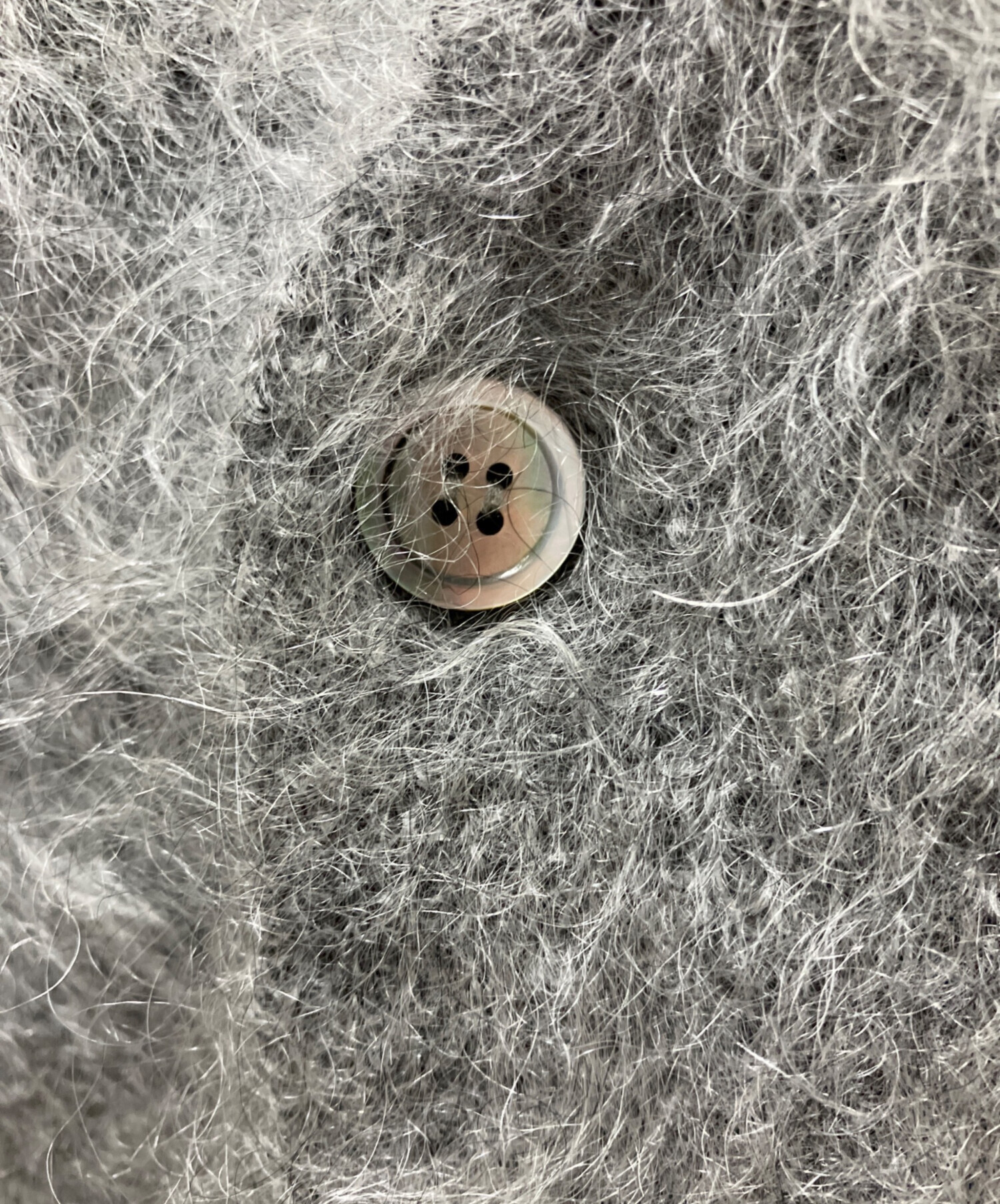 中古・古着通販】UNUSED (アンユーズド) モヘアカーディガン グレー