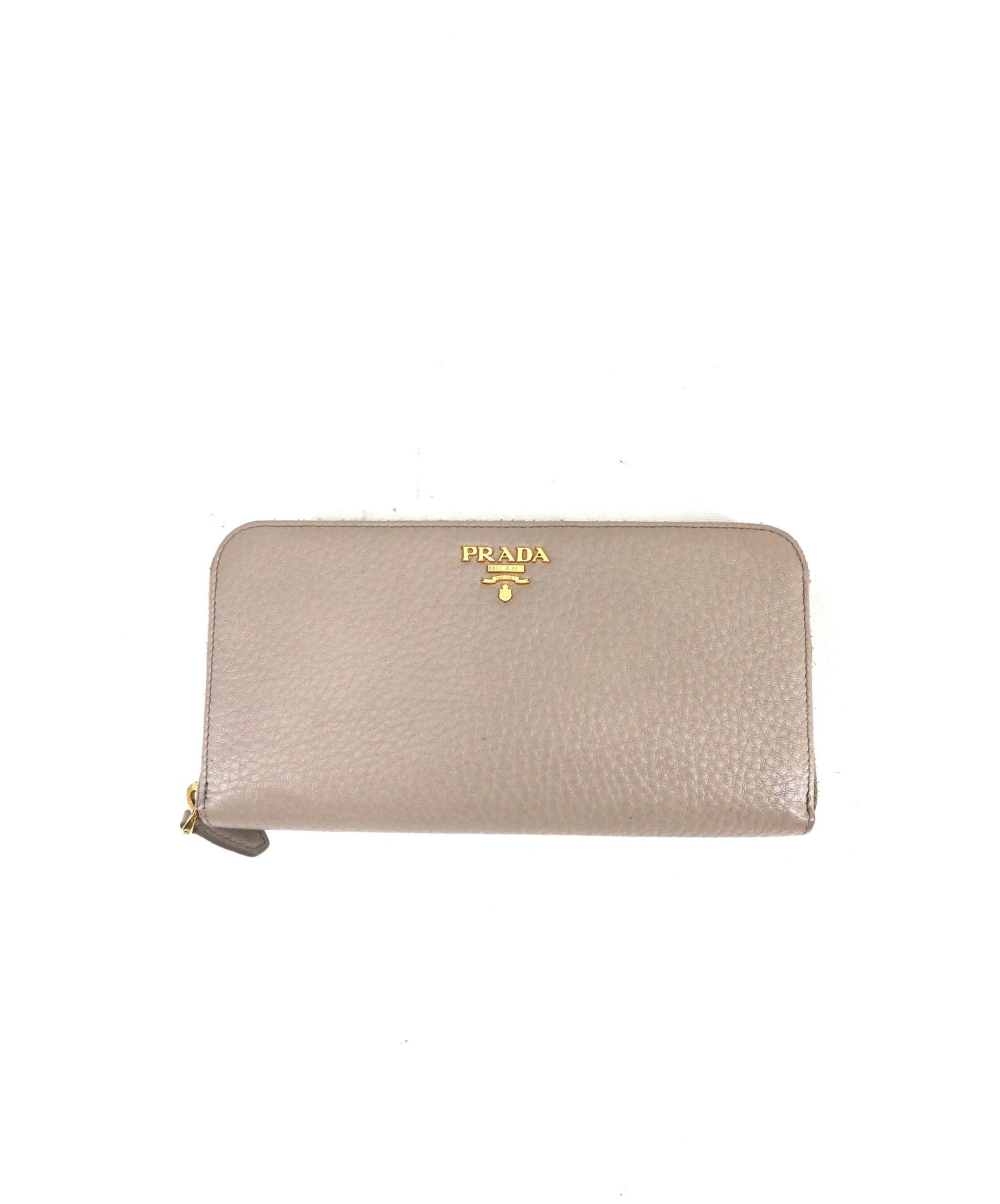 中古・古着通販】PRADA (プラダ) ラウンドファスナー長財布 ベージュ 