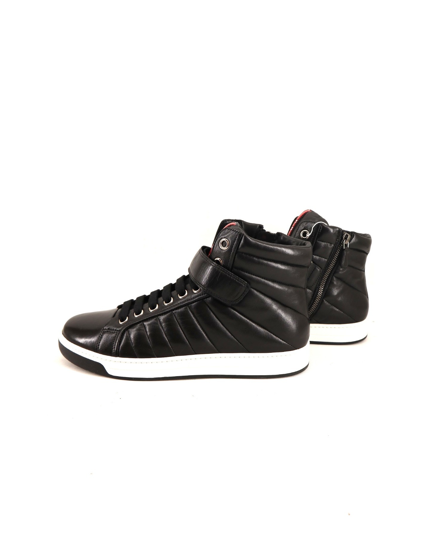 中古・古着通販】PRADA (プラダ) ハイカットスニーカー ブラック 