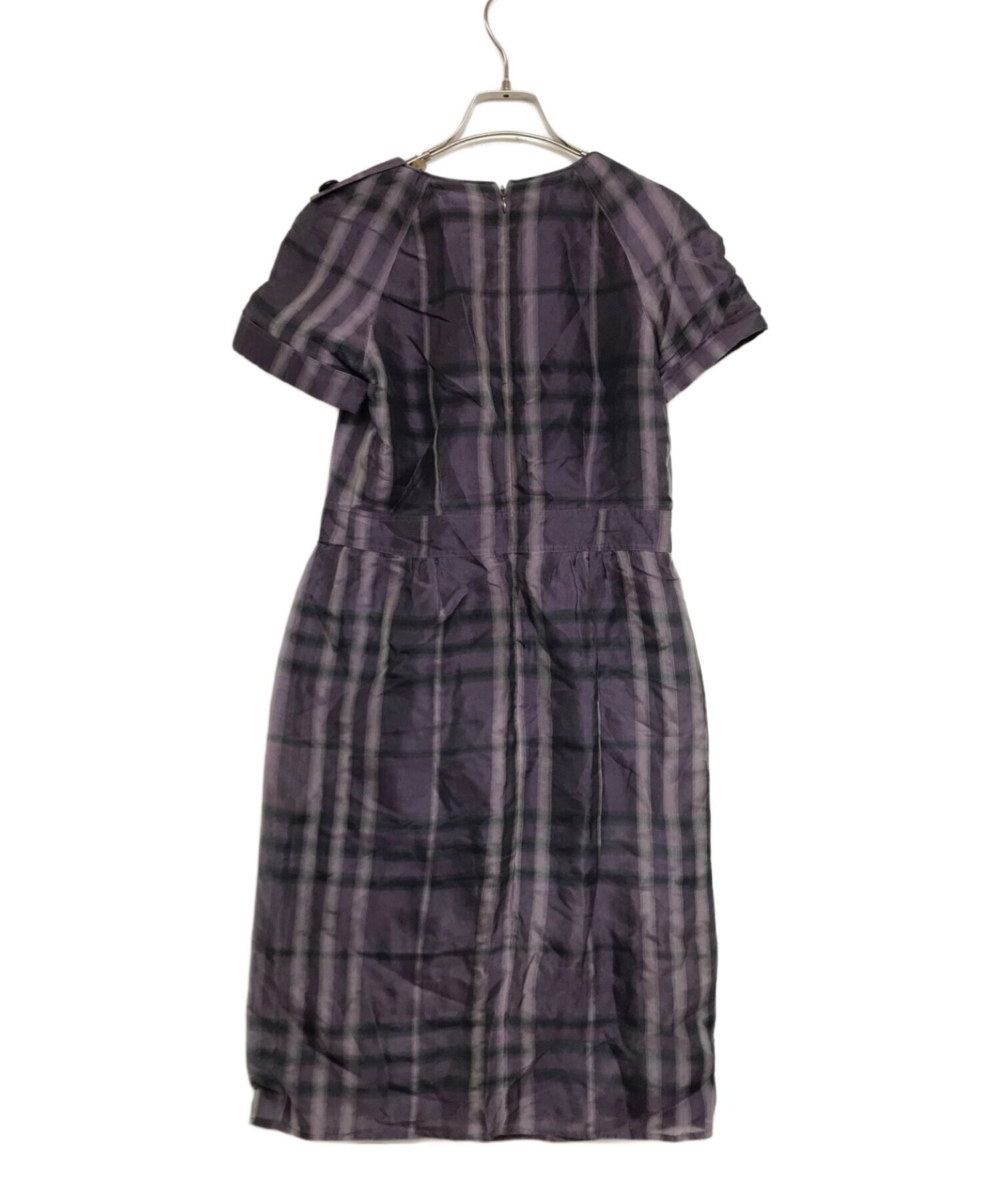 バーバリーロンドン　BURBERRY チェック柄 ワンピース フリル　UK10 バーバリーロンドン BURBERRY チェック柄 ワンピース フリル UK10