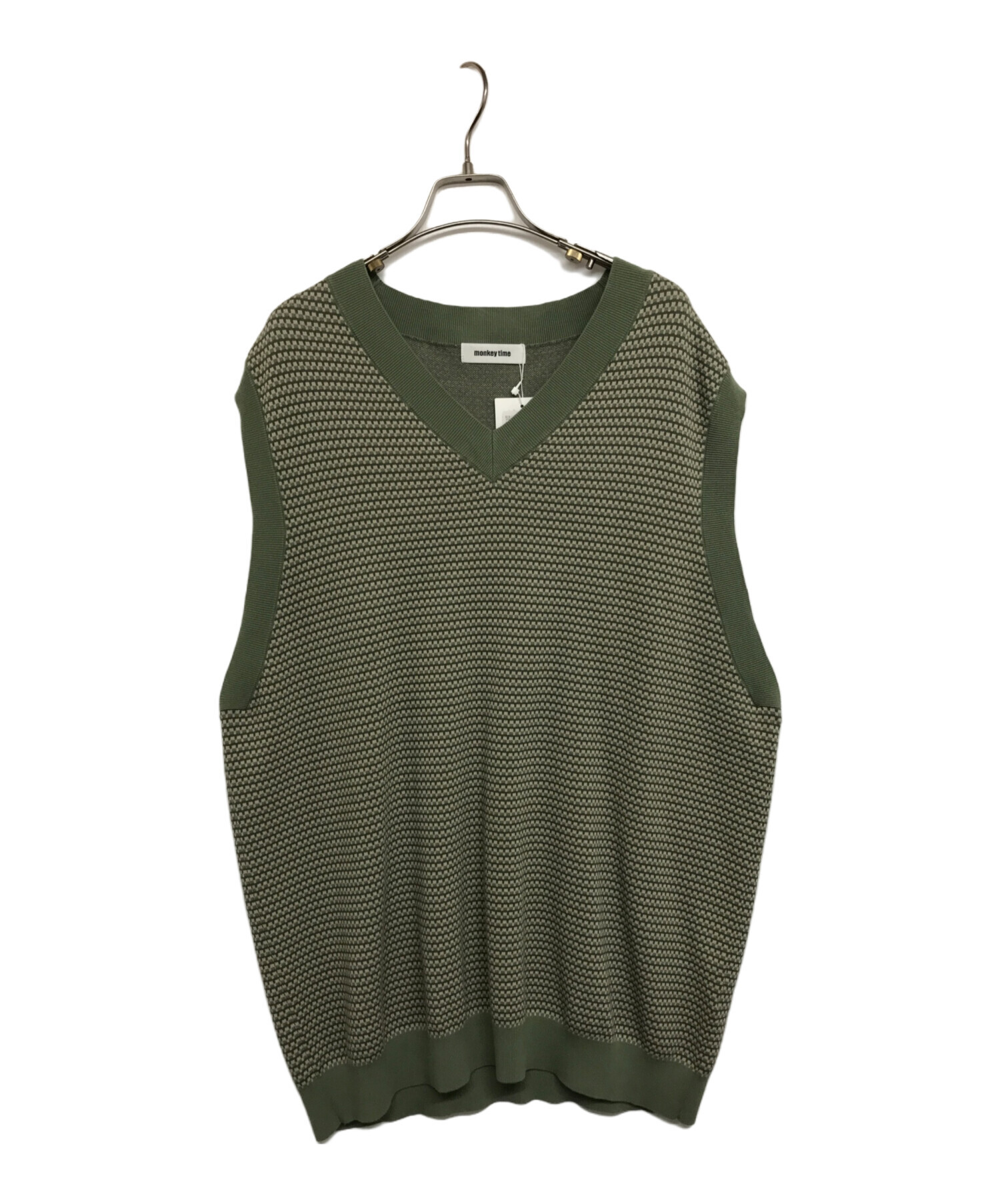 COOTIE◇Vネック/ニットベスト(薄手)/L/コットン/ブラック Vネック