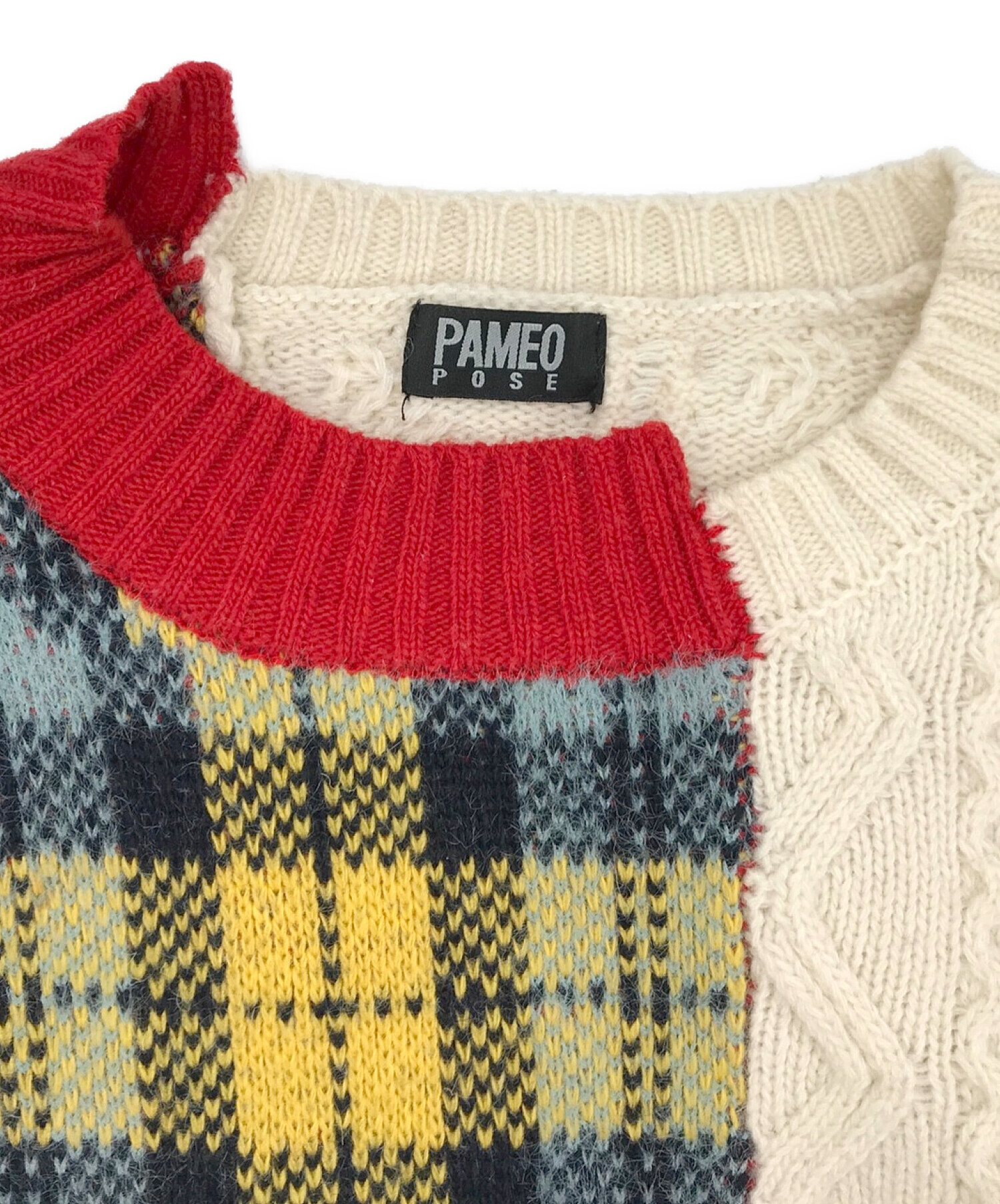 中古・古着通販】PAMEO POSE (パメオポーズ) ドッキングデザインニット