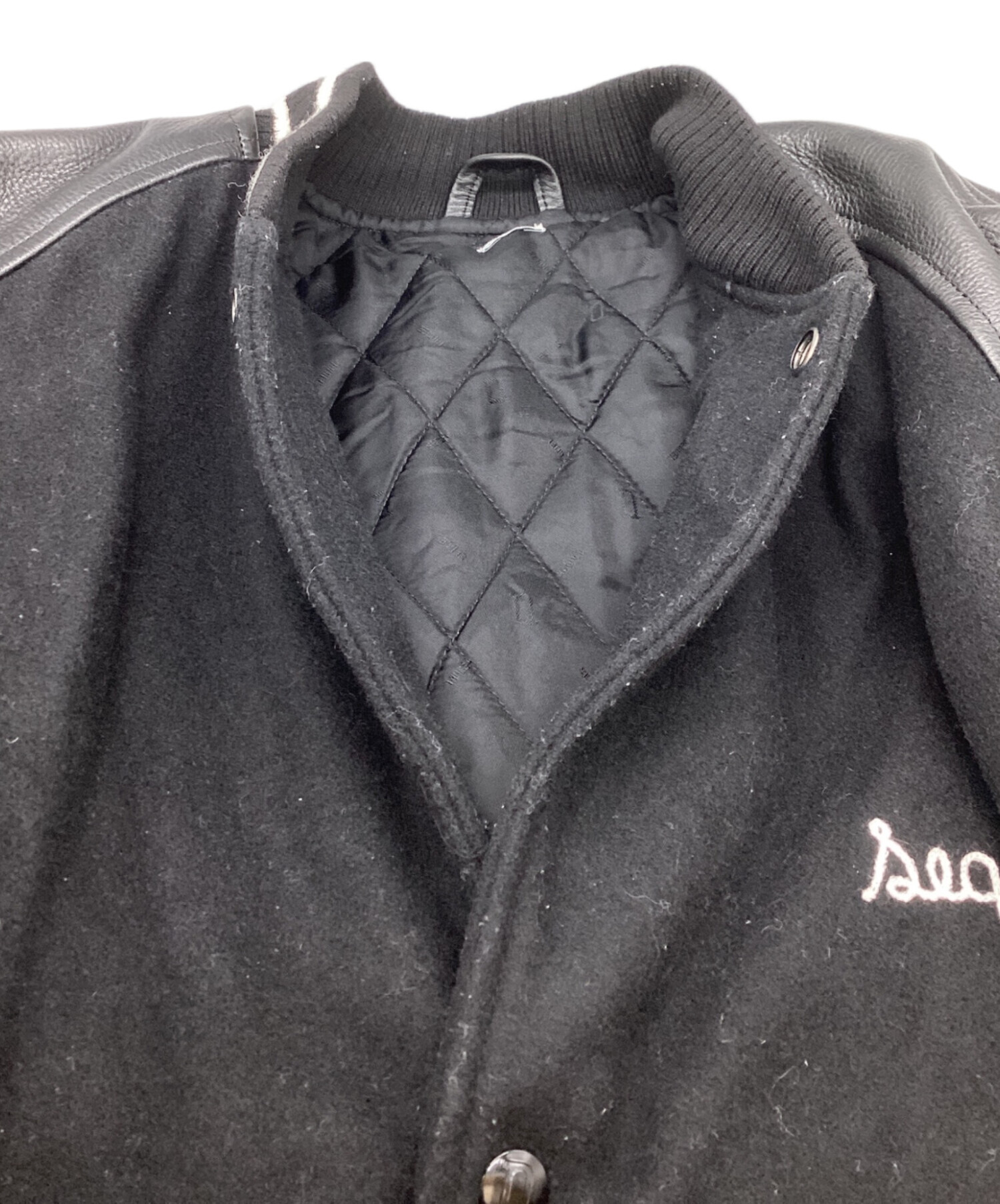 中古・古着通販】SEQUEL (シークエル) VIRSITY JACKET 21AW ブラック