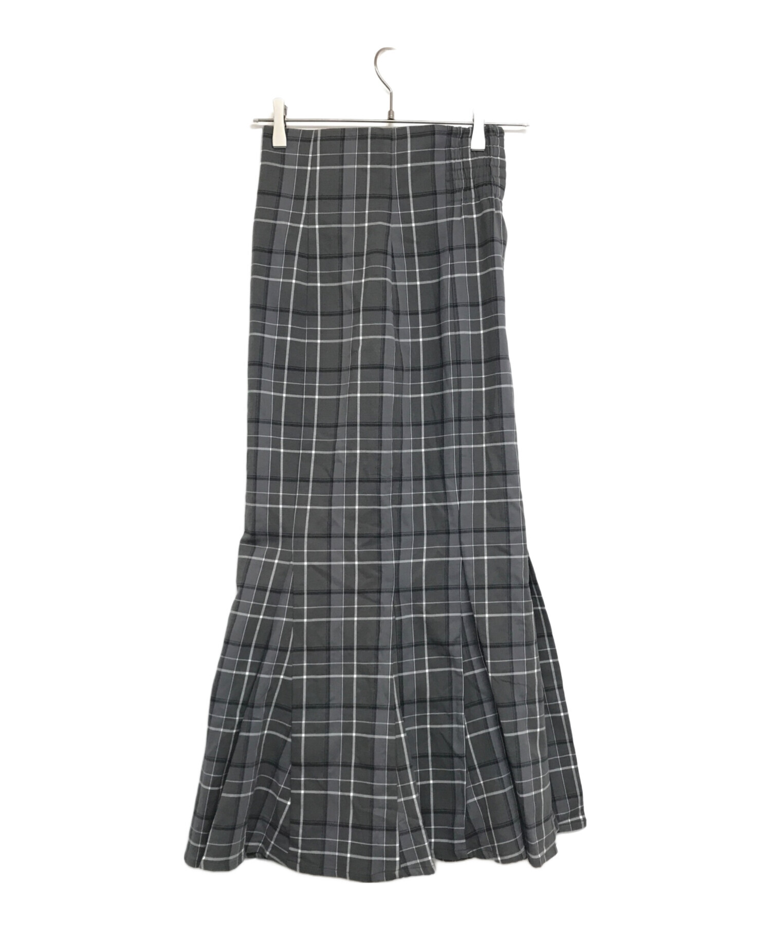 snidel ハイウエストタイトヘムフレアチェックスカート 人気