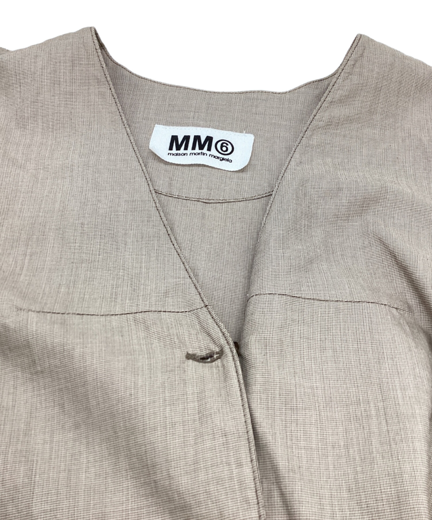 美品タグ付！メゾン マルタンマルジェラ スリムフィット シャツ S〜M ベージュ 美品タグ付！メゾン マルタンマルジェラ スリムフィット シャツ S〜M