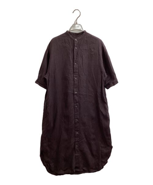 Honnete リネン シャツワンピース 半袖 中古・古着通販】Honnete (オネット) リネンシャツワンピース / linen