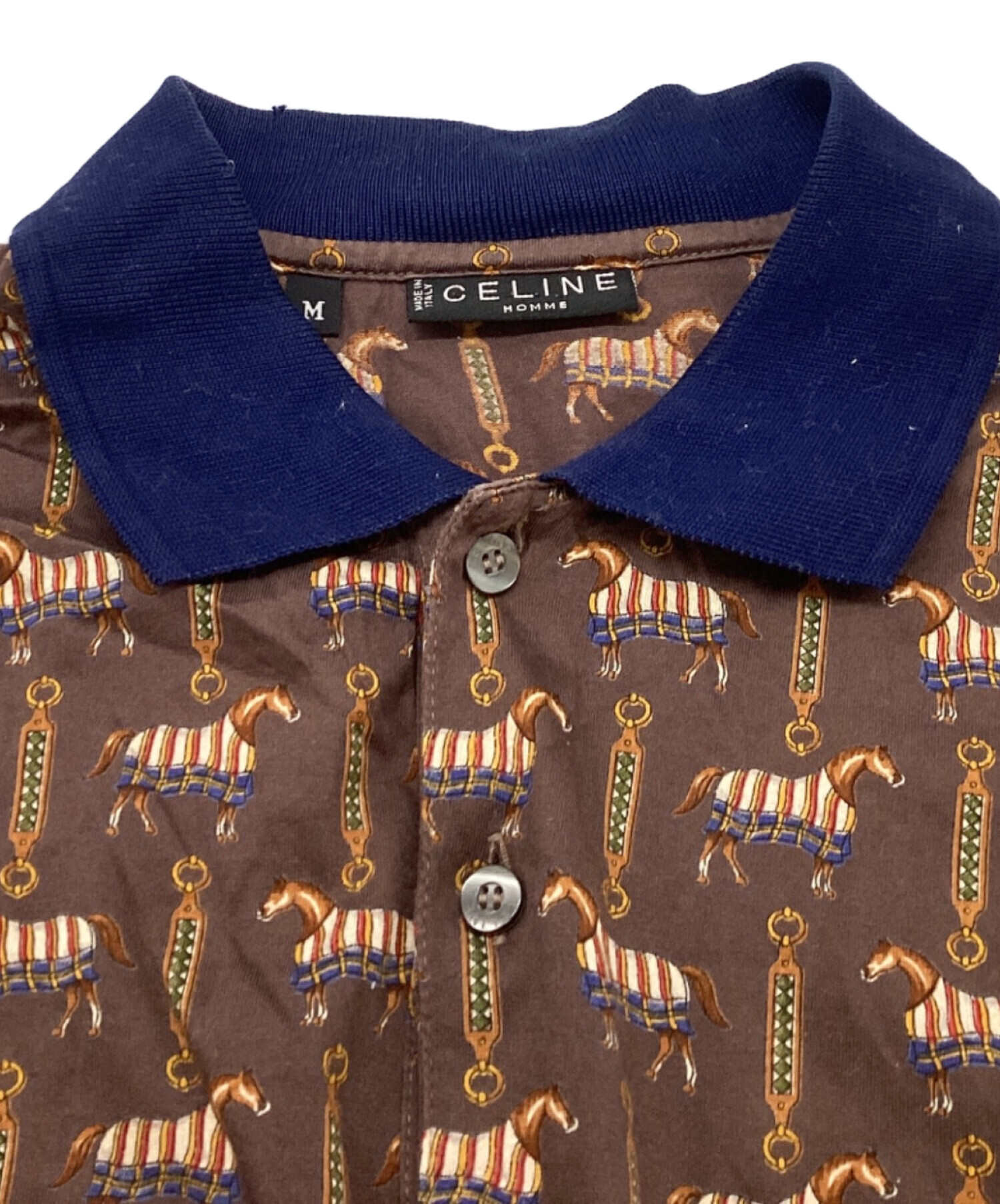 中古・古着通販】CELINE (セリーヌ) OLD 総柄ポロシャツ ブラウン 