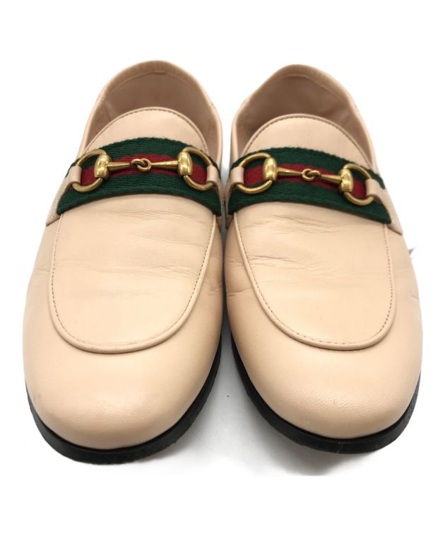 グッチ　GUCCI ホースビット　ローファー　35ハーフ　ベージュ 中古・古着通販】GUCCI (グッチ) ホースビットローファー 631619