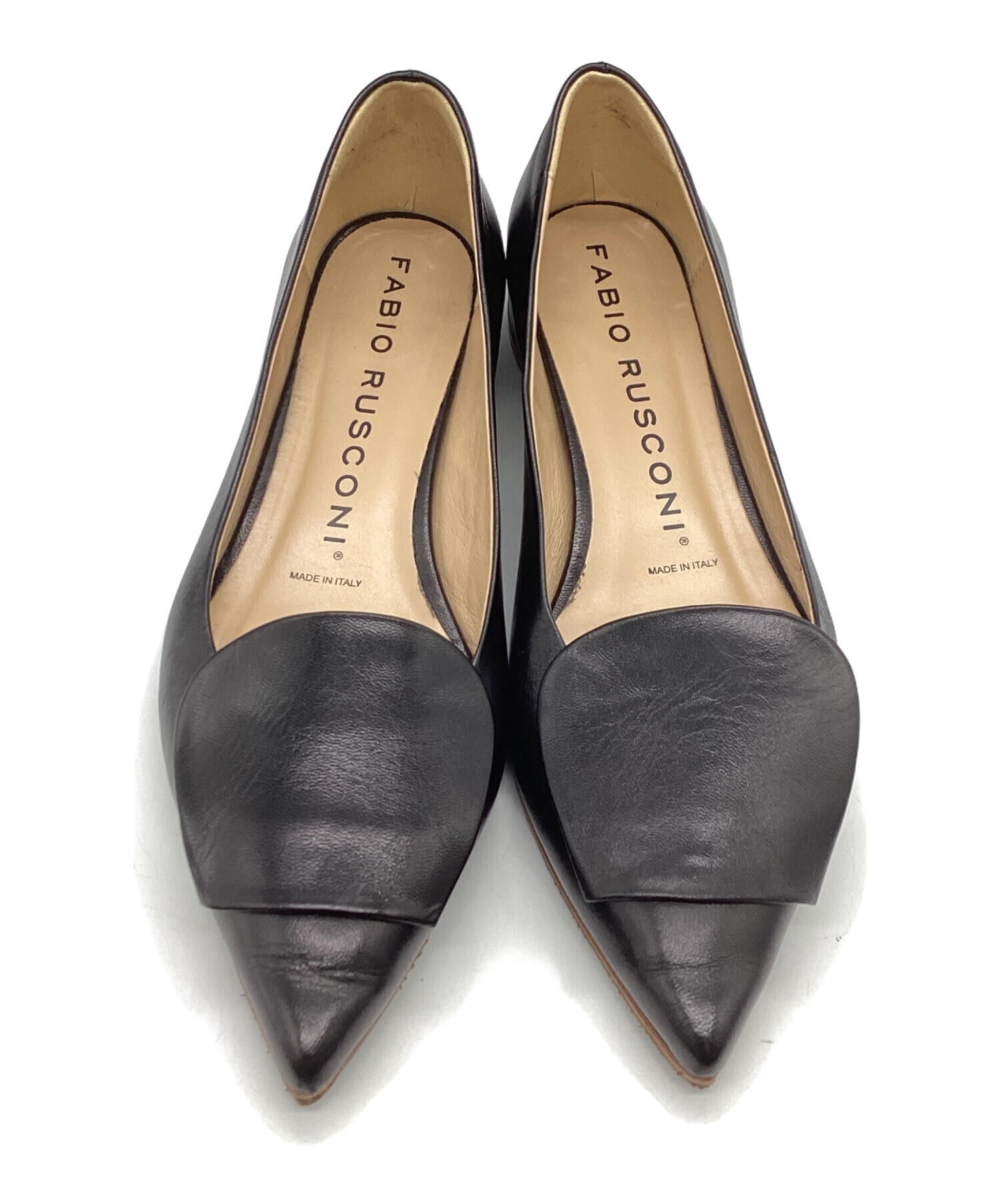 新品 FABIORUSCONI ローヒール パンプス エナメル ブラック 38