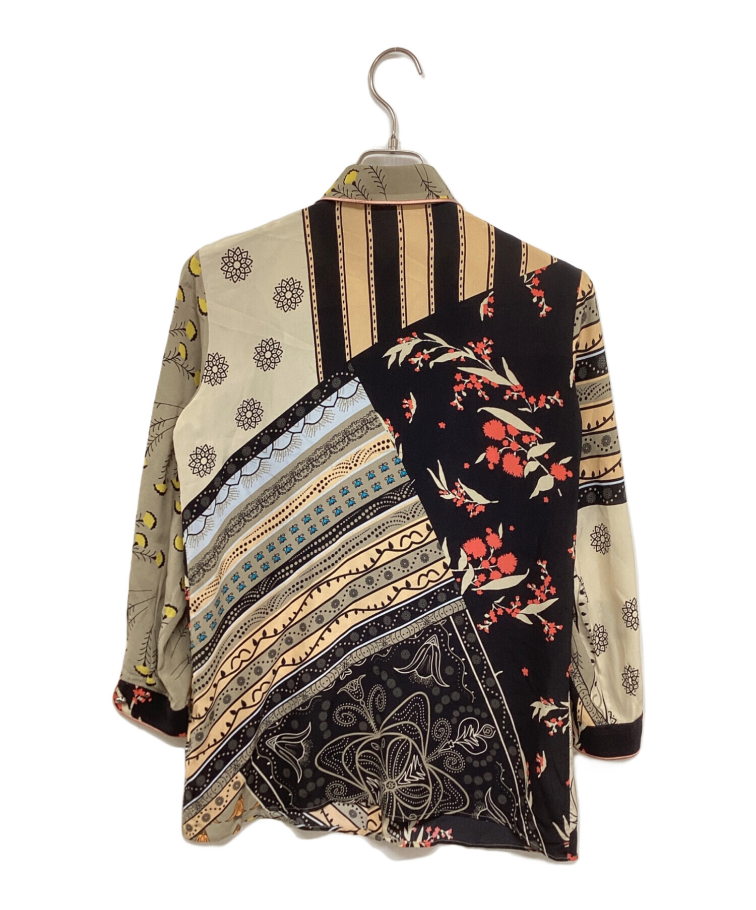 中古・古着通販】ETRO (エトロ) シルクプリントシャツ ベージュ サイズ  