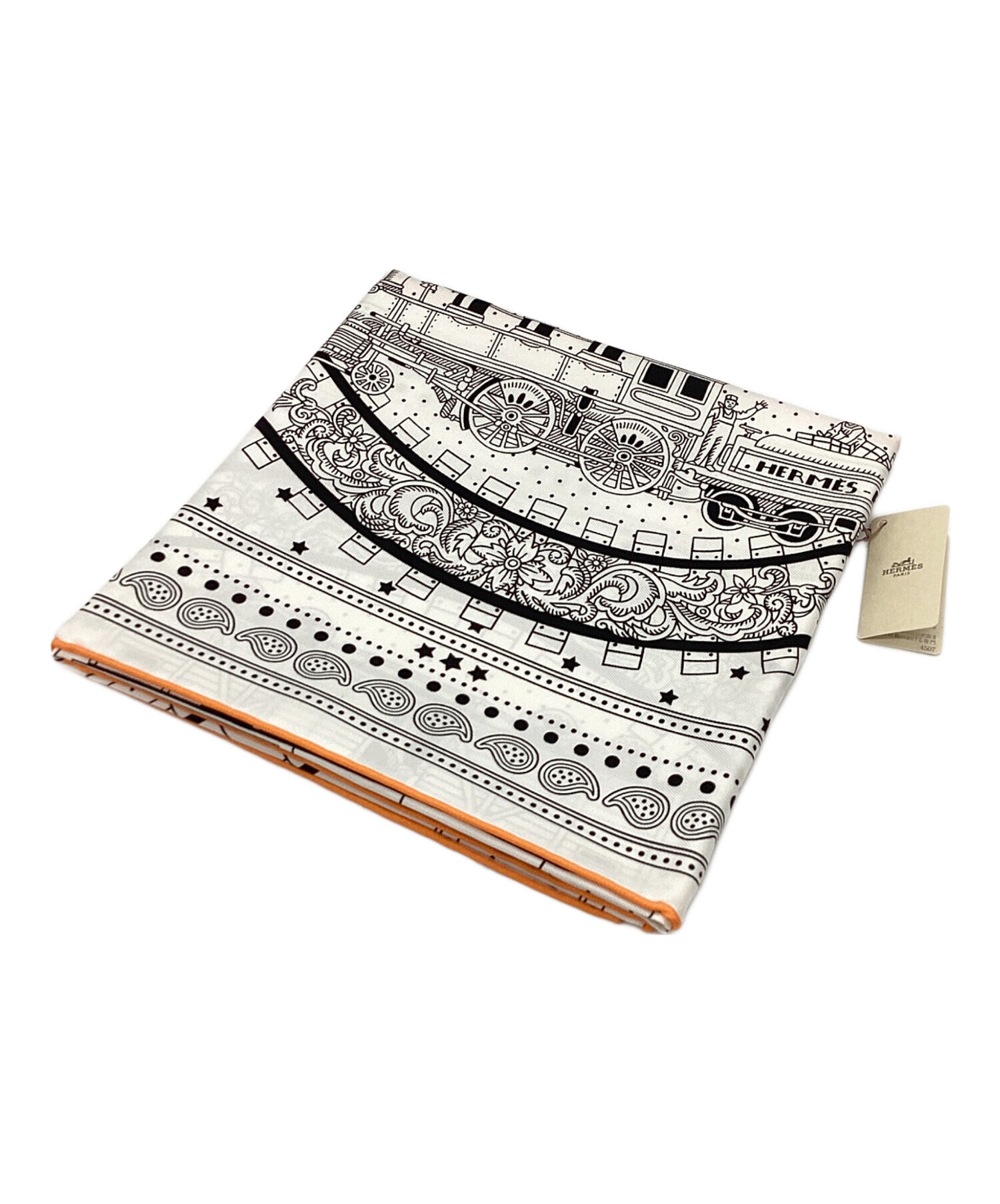 中古・古着通販】HERMES (エルメス) シルクバンダナ55 ホワイト