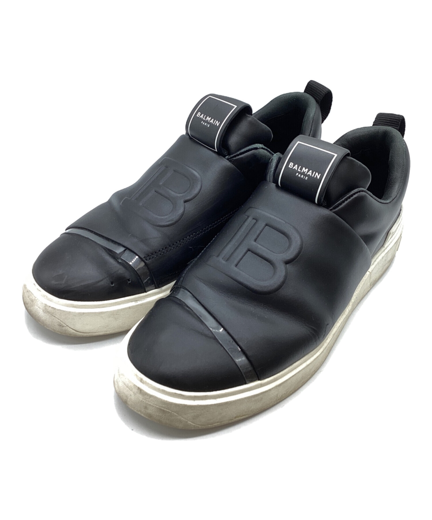 中古・古着通販】BALMAIN (バルマン) レザースニーカー ブラック