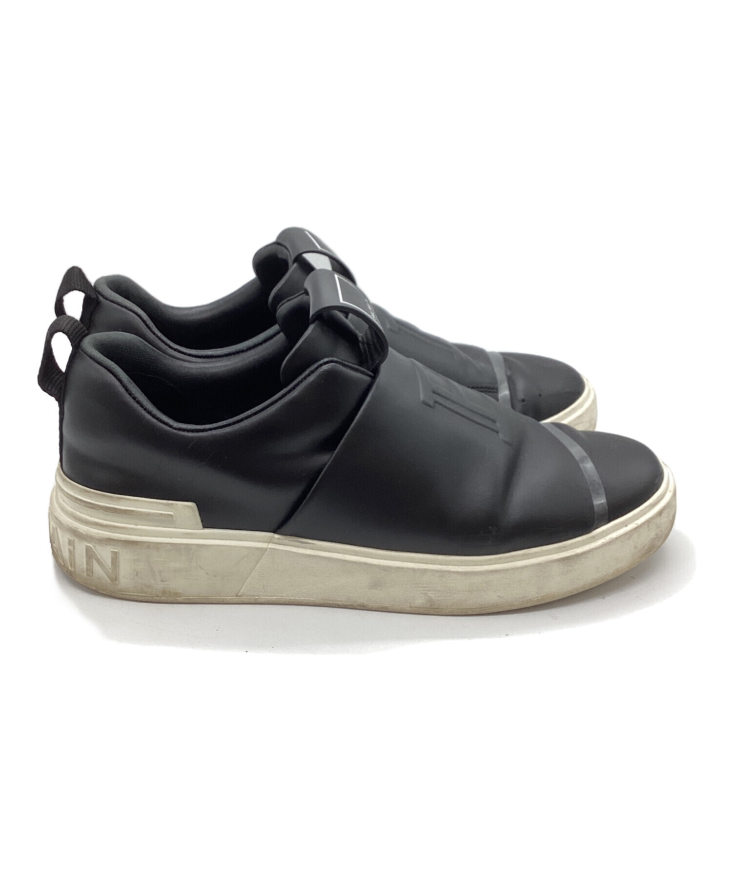 BALMAIN バルマン　スニーカー　ロゴプレート　ブラック　38 BALMAIN バルマン スニーカー ロゴプレート ブラック 38 Balmain