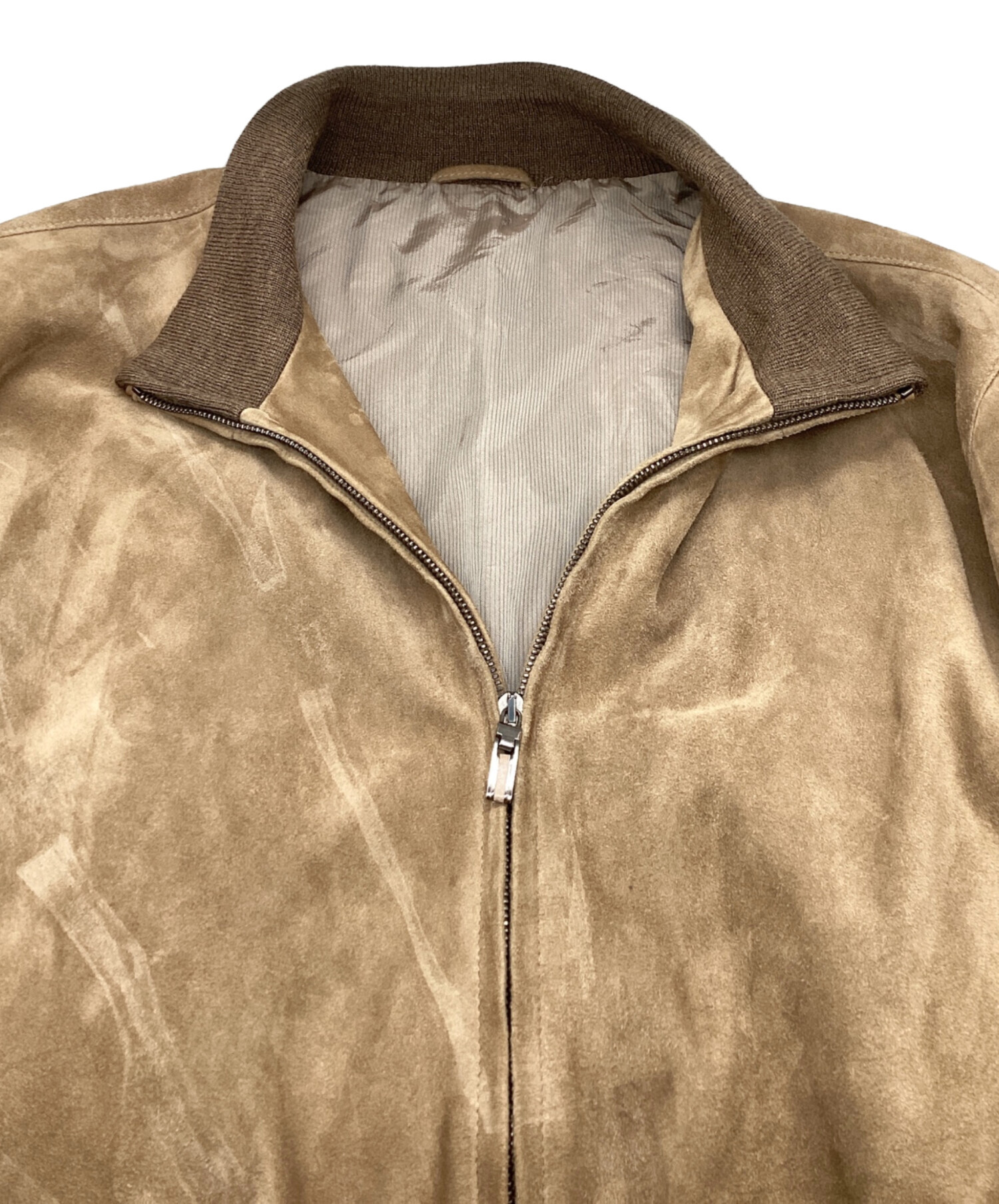 ゼニア スエードレザーブルゾン イタリア製 ベージュ XL ゼニア スエードレザーブルゾン イタリア製 ベージュ XL ゼニア