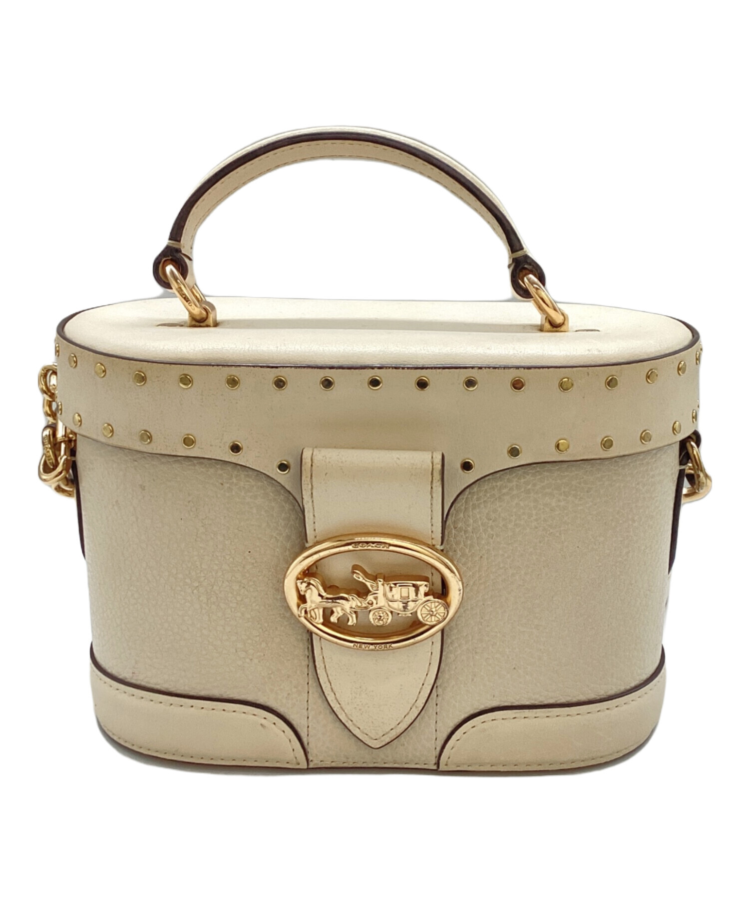 コーチ　バニティバッグ　ジョージジェム　シグネチャー　馬車金具　パイソン　PVC コーチ バニティバッグ ジョージジェム シグネチャー 馬車金具