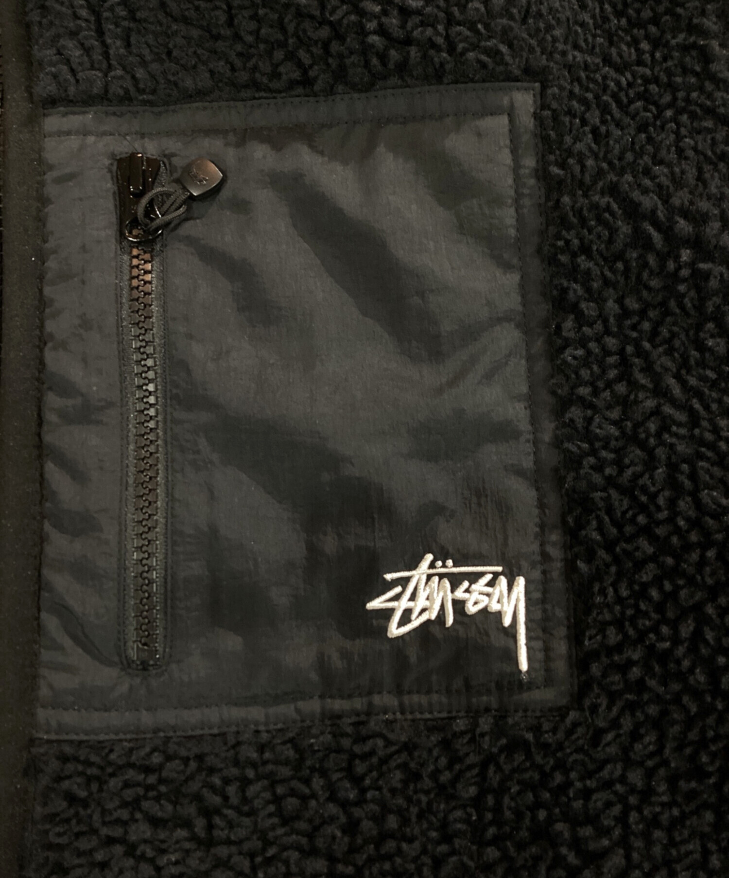 Stussy 黒 ジャケット リバーシブル Stussy Sherpa Jacket (Black) - 118529-BLK - Consortium