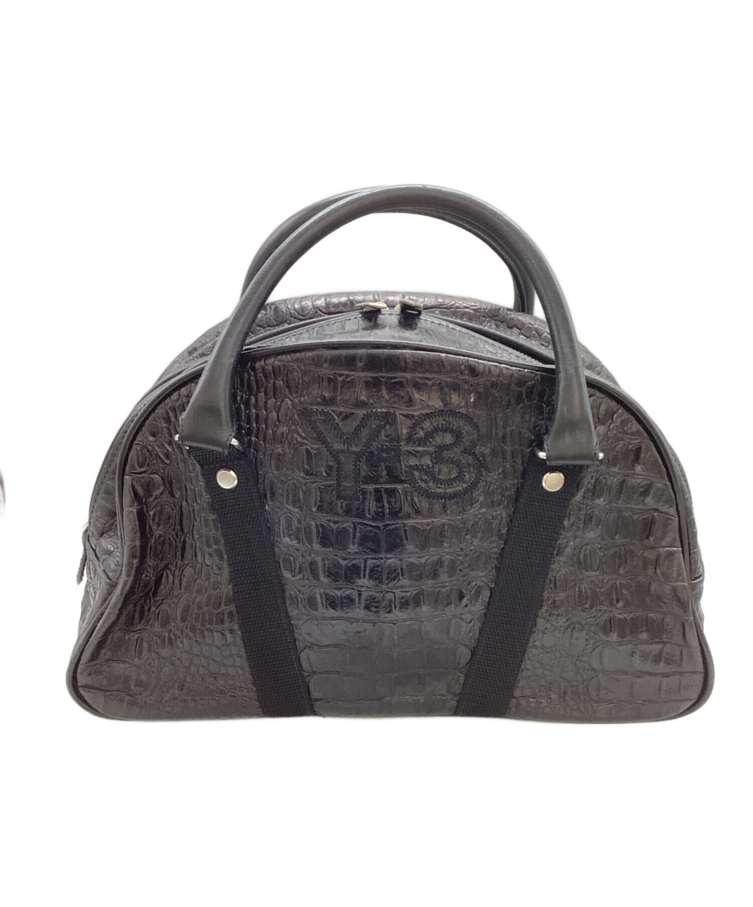 激レア✨希少✨極美品✨Y-3 ボストンバッグ クロコ型押し レザー 刺繍ロゴ