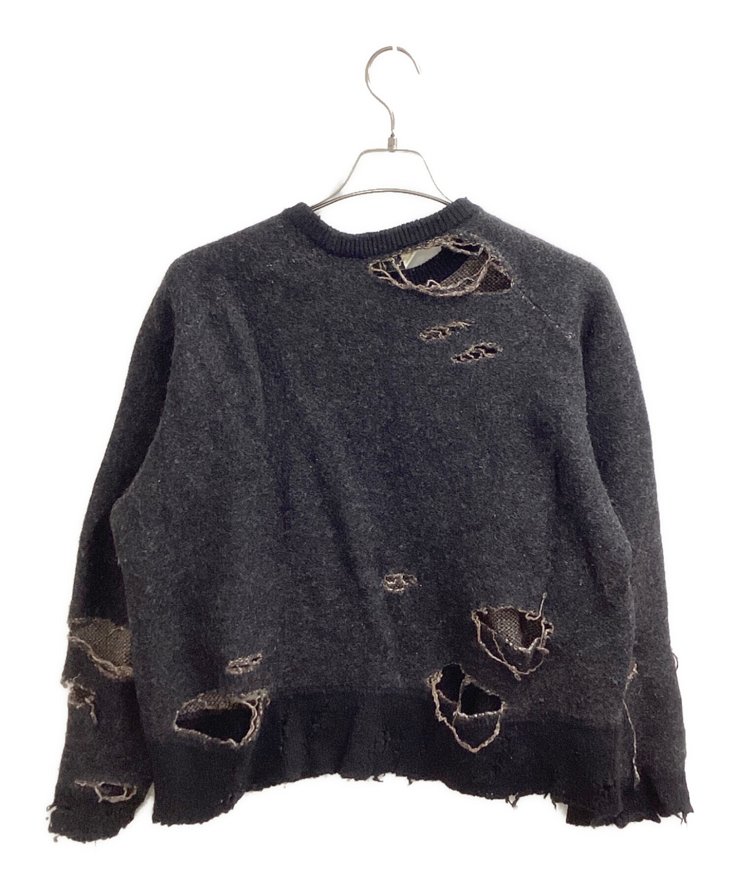 中古・古着通販】ANCELLM (アンセルム) DAMAGE KNIT / ダメージニット