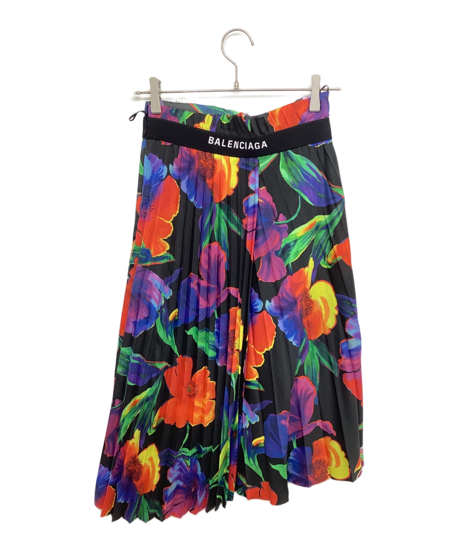 美品　バレンシアガ　花柄　ロゴ　アシンメトリー　プリーツ　マルチカラー　スカート 中古・古着通販】BALENCIAGA (バレンシアガ) アシンメトリー プリーツ