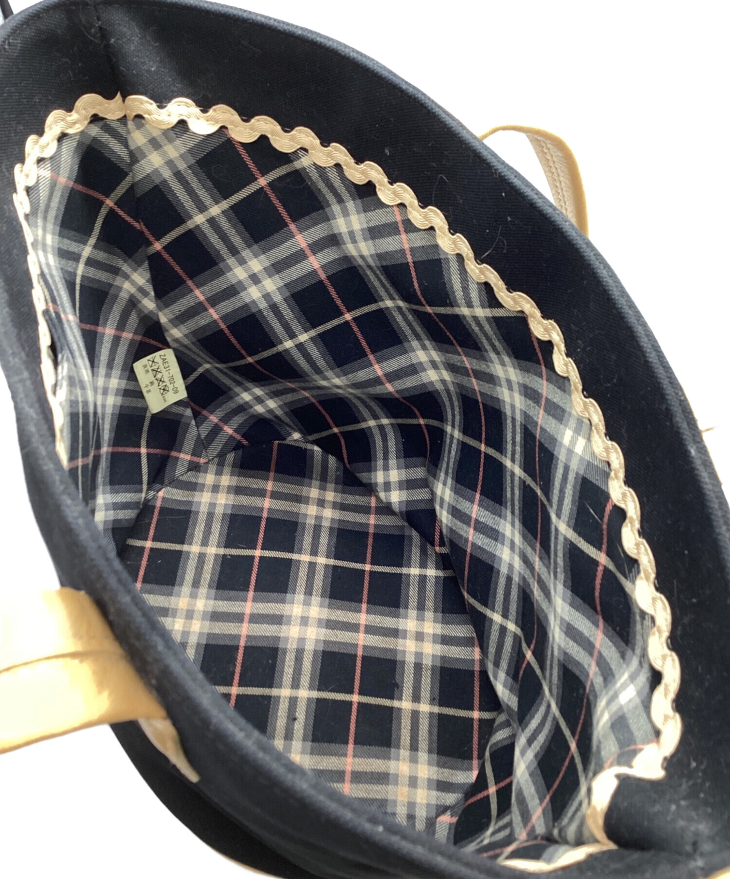 美品　レア　BURBERRY BLUE LABEL　ハンドバッグ　ウール　レザー 美品 レア BURBERRY BLUE LABEL ハンドバッグ ウール レザー