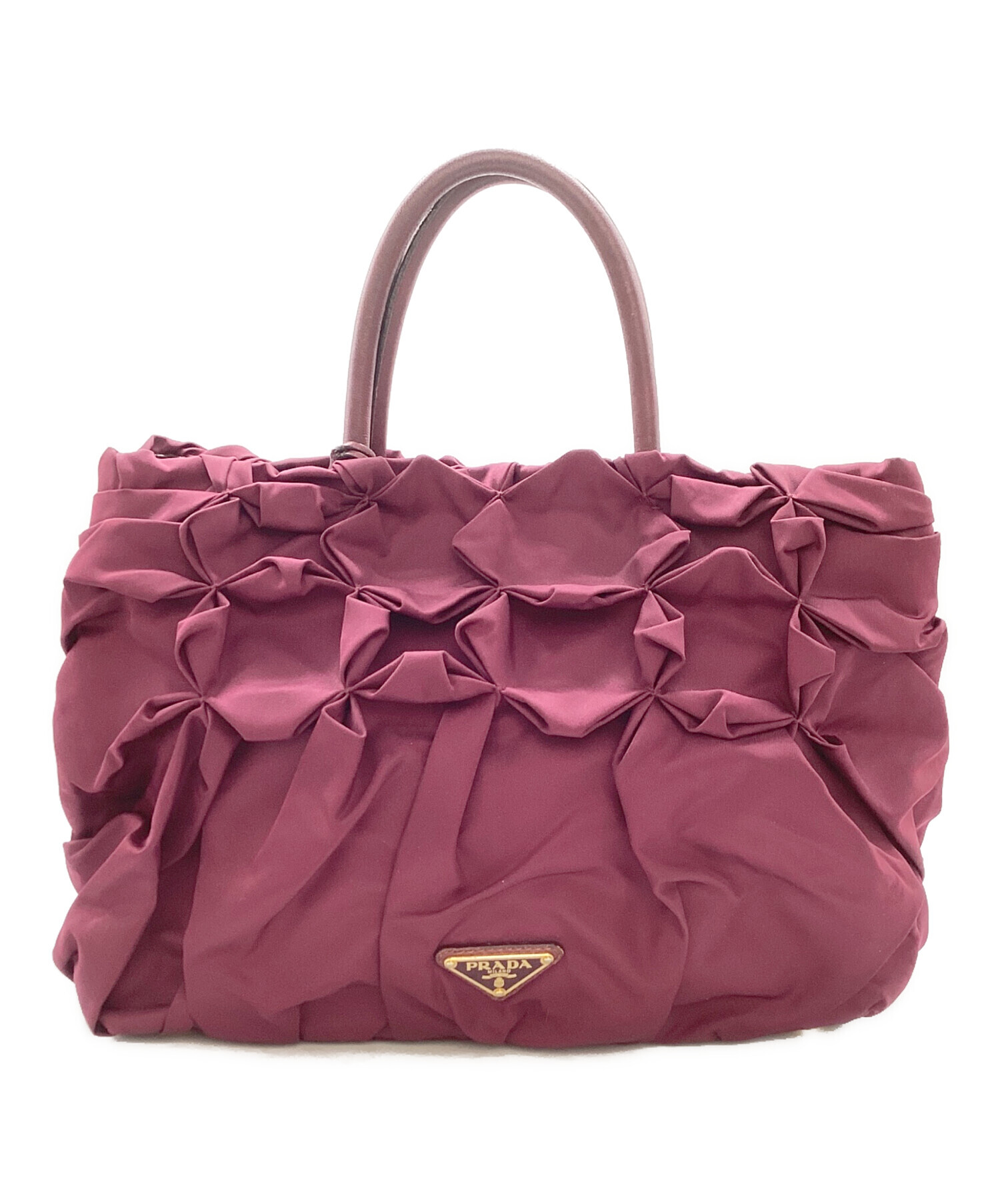 PRADA ナイロンバッグ フリル BN1701 プラダ 中古・古着通販】PRADA (プラダ) フリルバッグ BN1701 ピンク