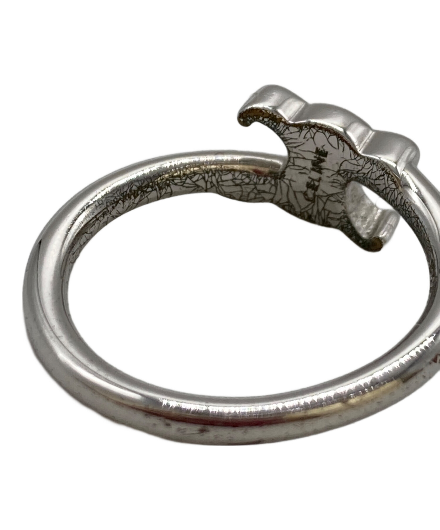 CELINE セリーヌ アニマル グルメット リング 真鍮 ヴィンテージシルバー CELINE セリーヌ アニマル グルメット リング 真鍮 ヴィンテージ