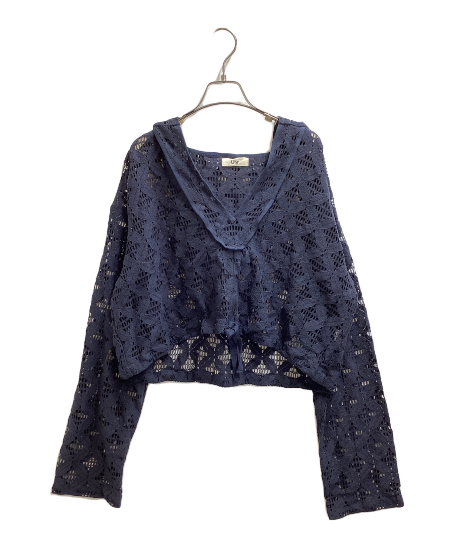 中古・古着通販】Uhr (ウーア) Lace Foodie Tops / レースフーディー