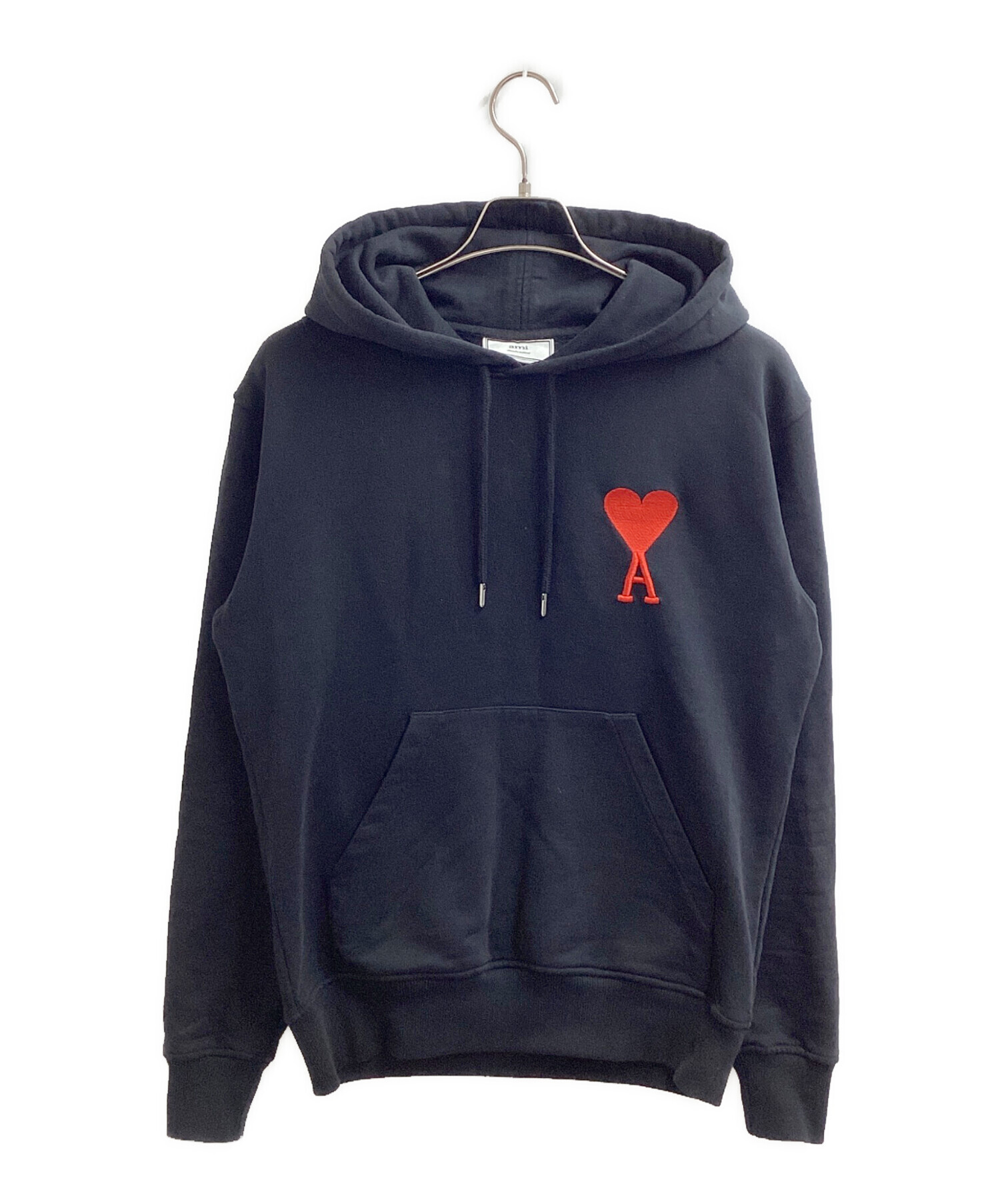 PARIS AMI Ami paris ami Loopback アミ ハート ロゴ ブラック フーディー