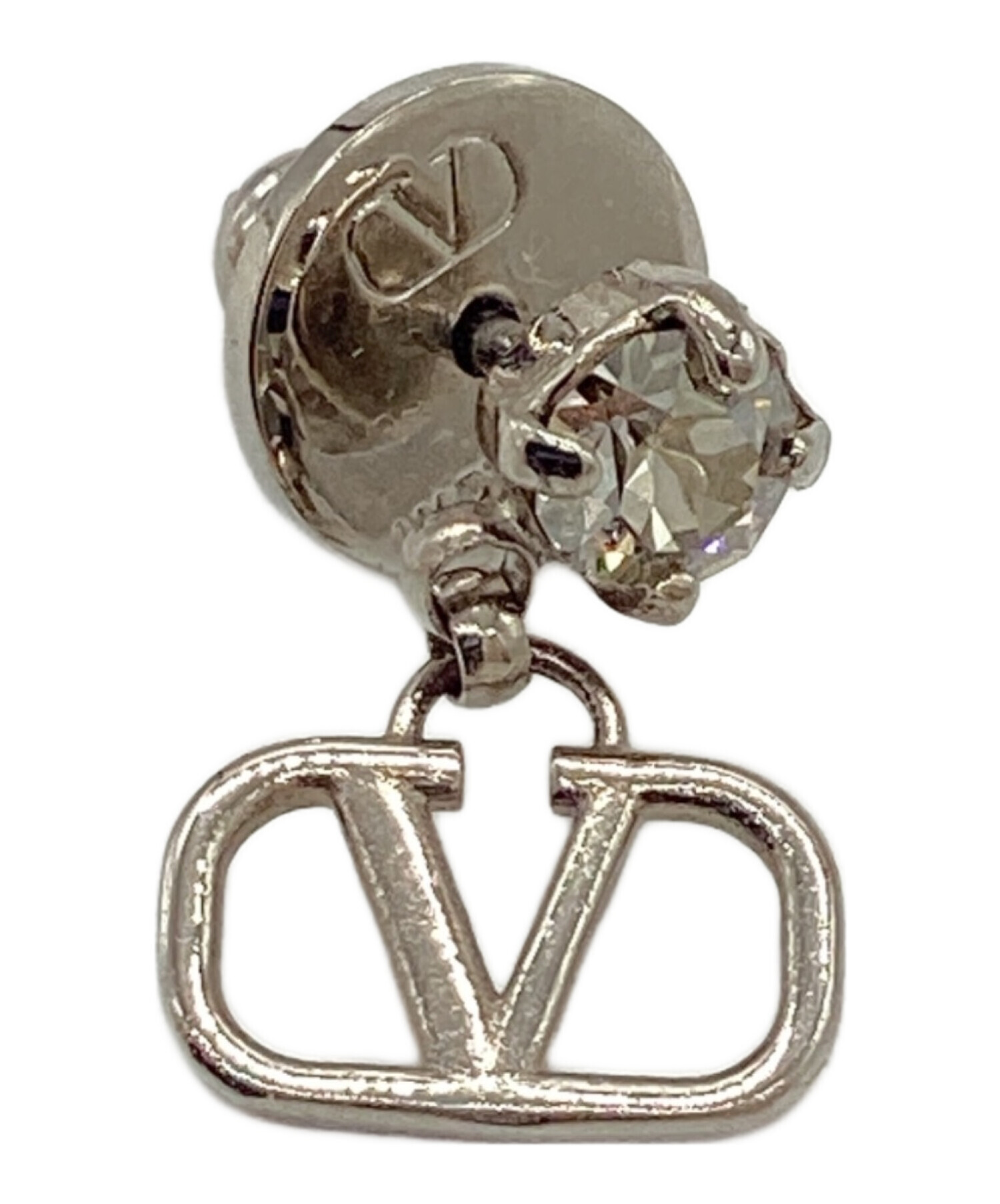 VALENTINO ヴァレンティノ ピアス 片耳 ロゴ シルバー 美品 中古・古着通販】VALENTINO (ヴァレンティノ) Vロゴ / シグネチャー