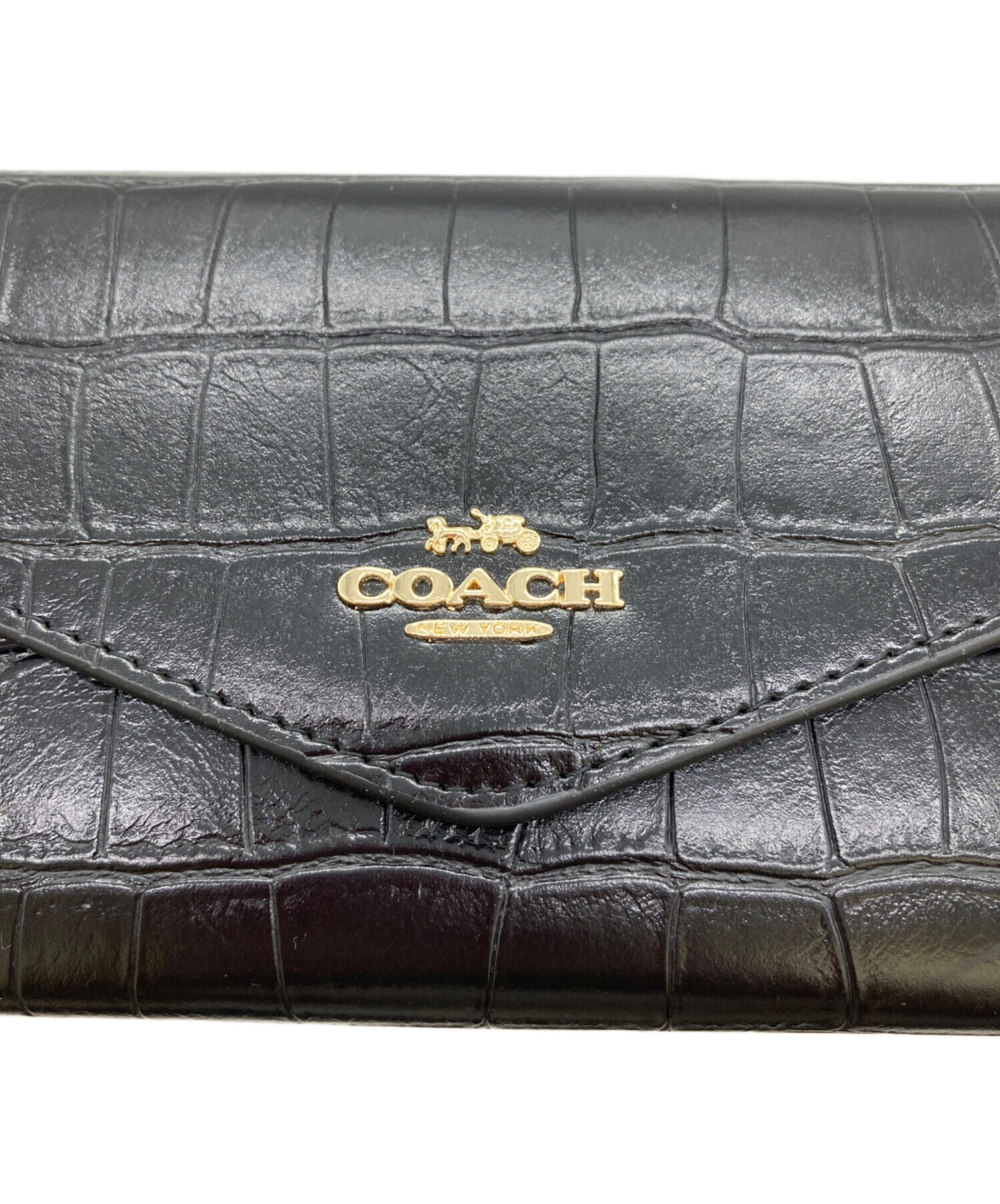 中古・古着通販】COACH (コーチ) エンベロープ型押しウォレット CU164